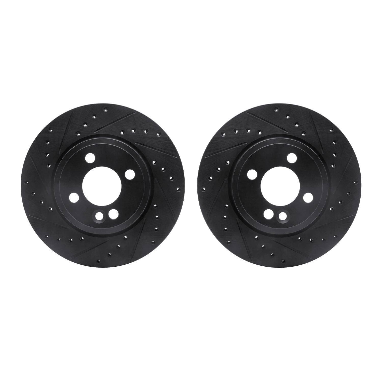 Dynamic Friction Company Front Brake Rotors-Drilled and Slotted-Black 8002-32002