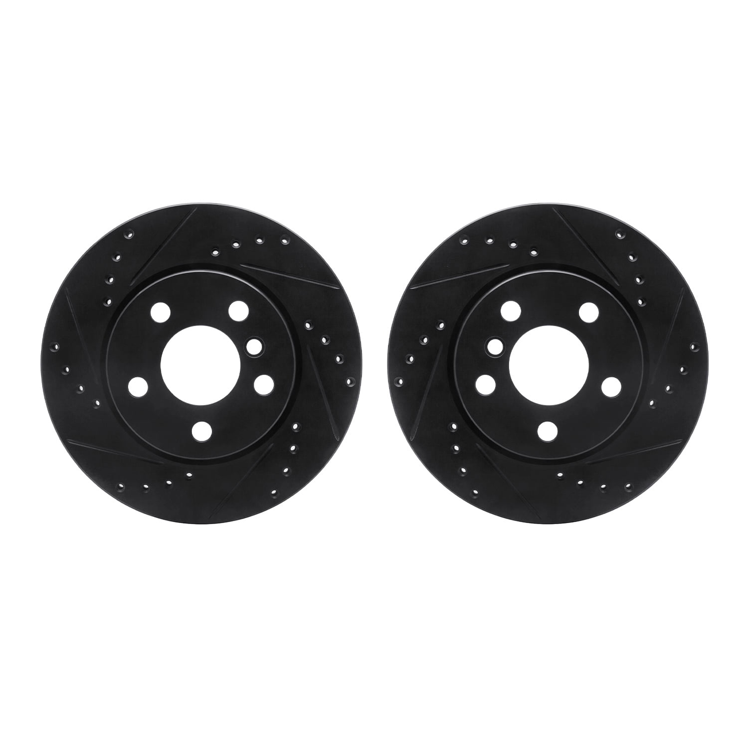 Dynamic Friction Company Front Brake Rotors-Drilled and Slotted-Black 8002-32006