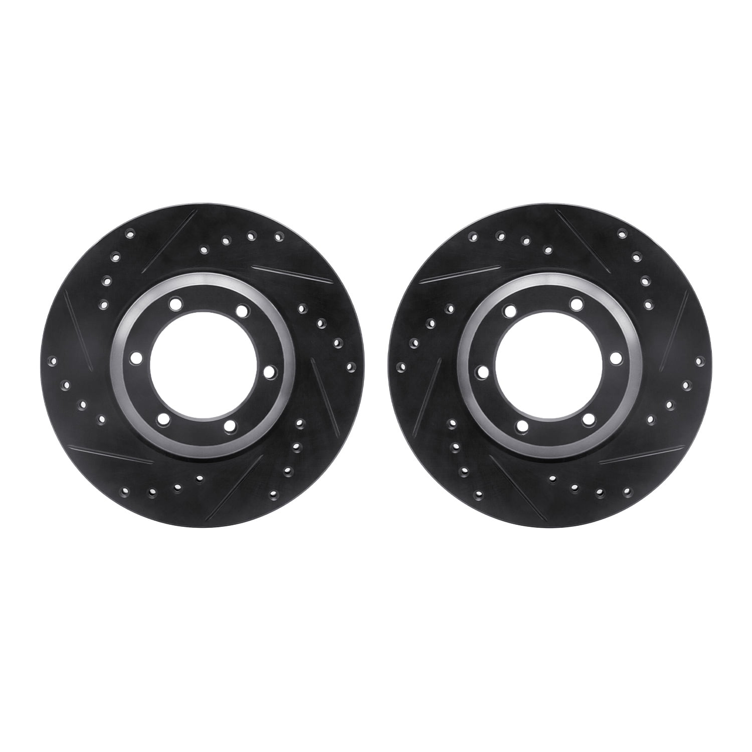 Dynamic Friction Company Front Brake Rotors-Drilled and Slotted-Black 8002-37006