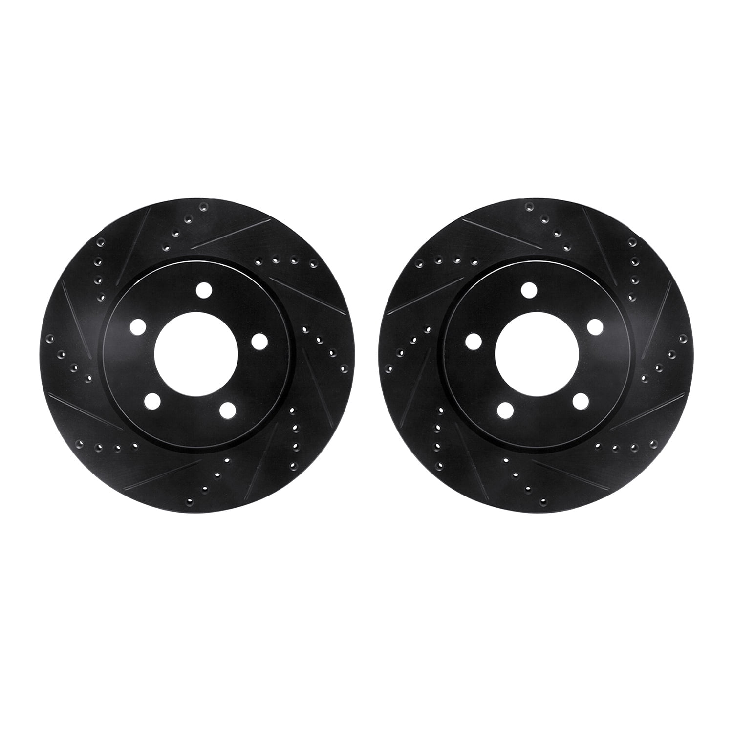 Dynamic Friction Company Front Brake Rotors-Drilled and Slotted-Black 8002-39014