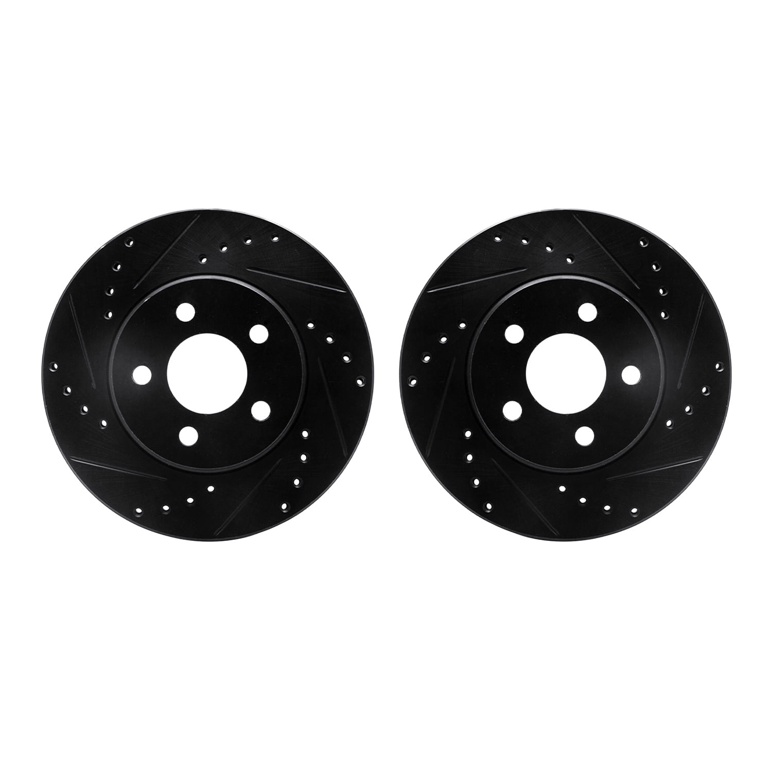 Dynamic Friction Company Front Brake Rotors-Drilled and Slotted-Black 8002-40015