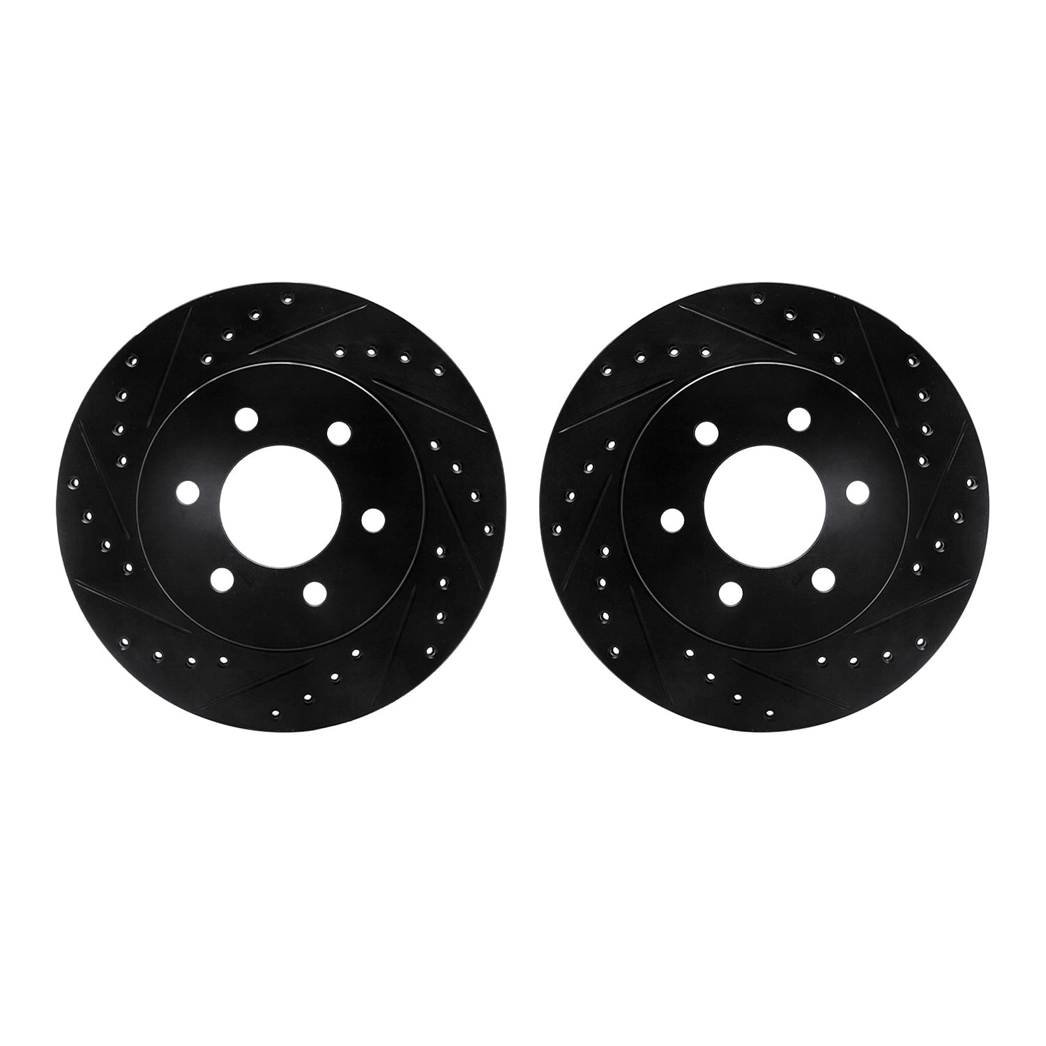Dynamic Friction Company Front Brake Rotors-Drilled and Slotted-Black 8002-40042
