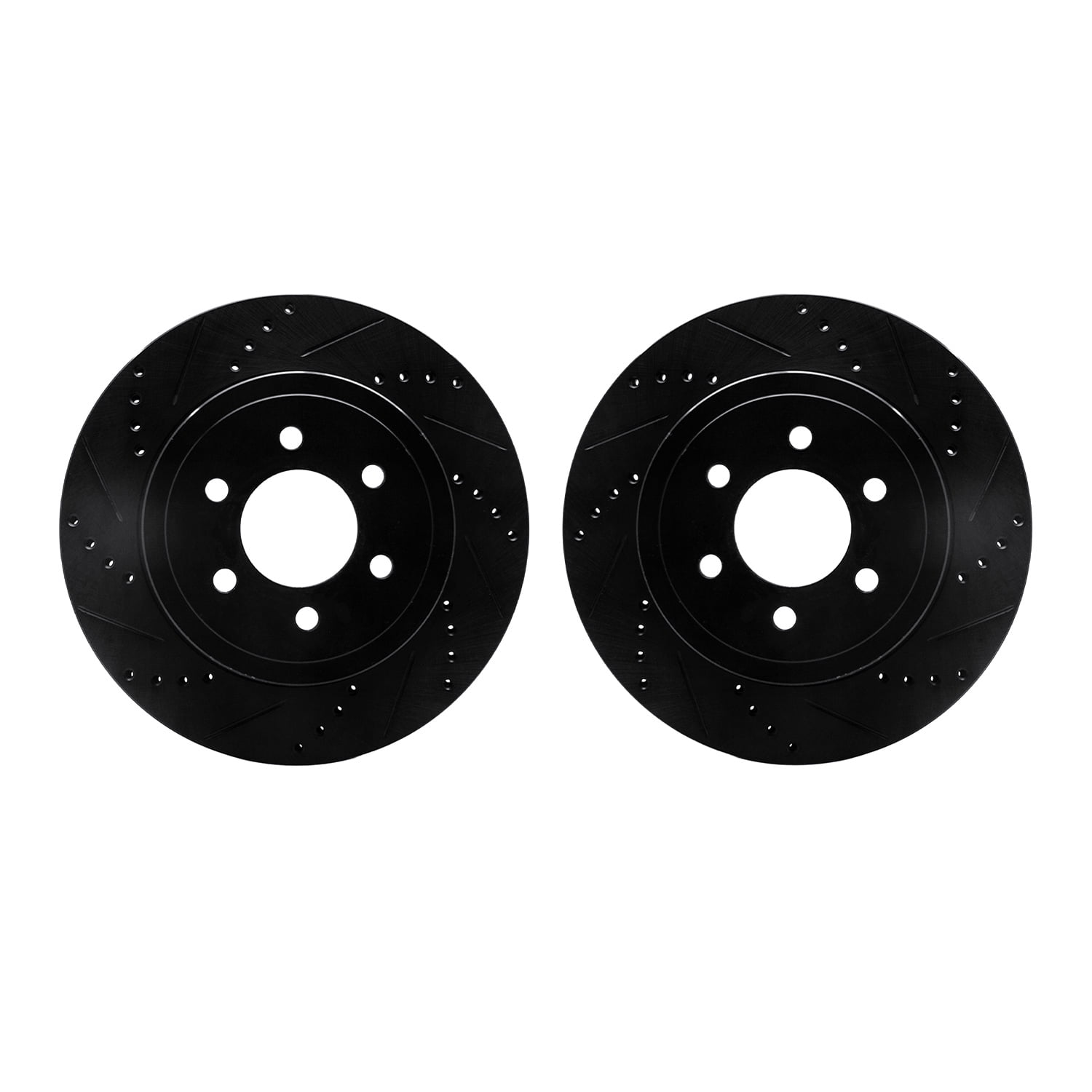 Dynamic Friction Company Front Brake Rotors-Drilled and Slotted-Black 8002-40043