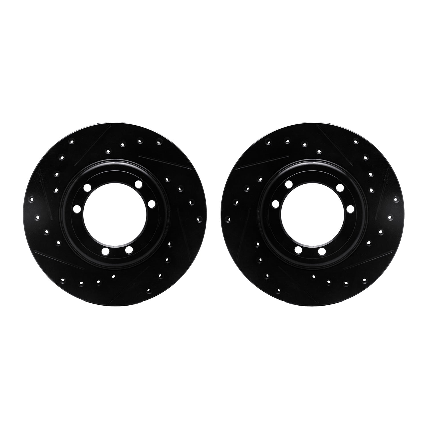 Dynamic Friction Company Front Brake Rotors-Drilled and Slotted-Black 8002-44000