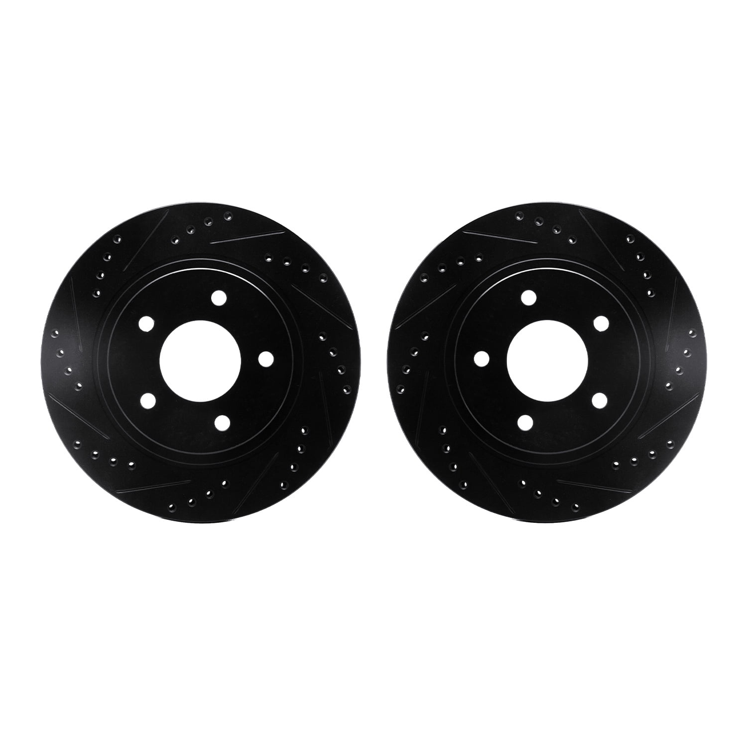 Dynamic Friction Company Front Brake Rotors-Drilled and Slotted-Black 8002-45010