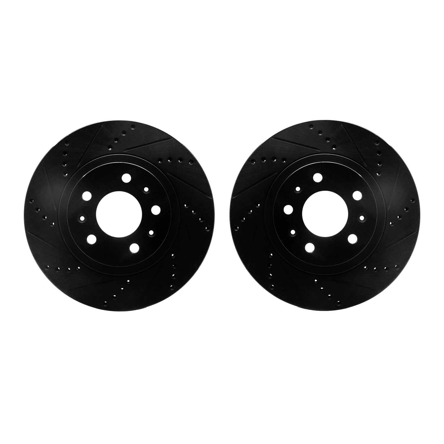 Dynamic Friction Company Front Brake Rotors-Drilled and Slotted-Black 8002-46013