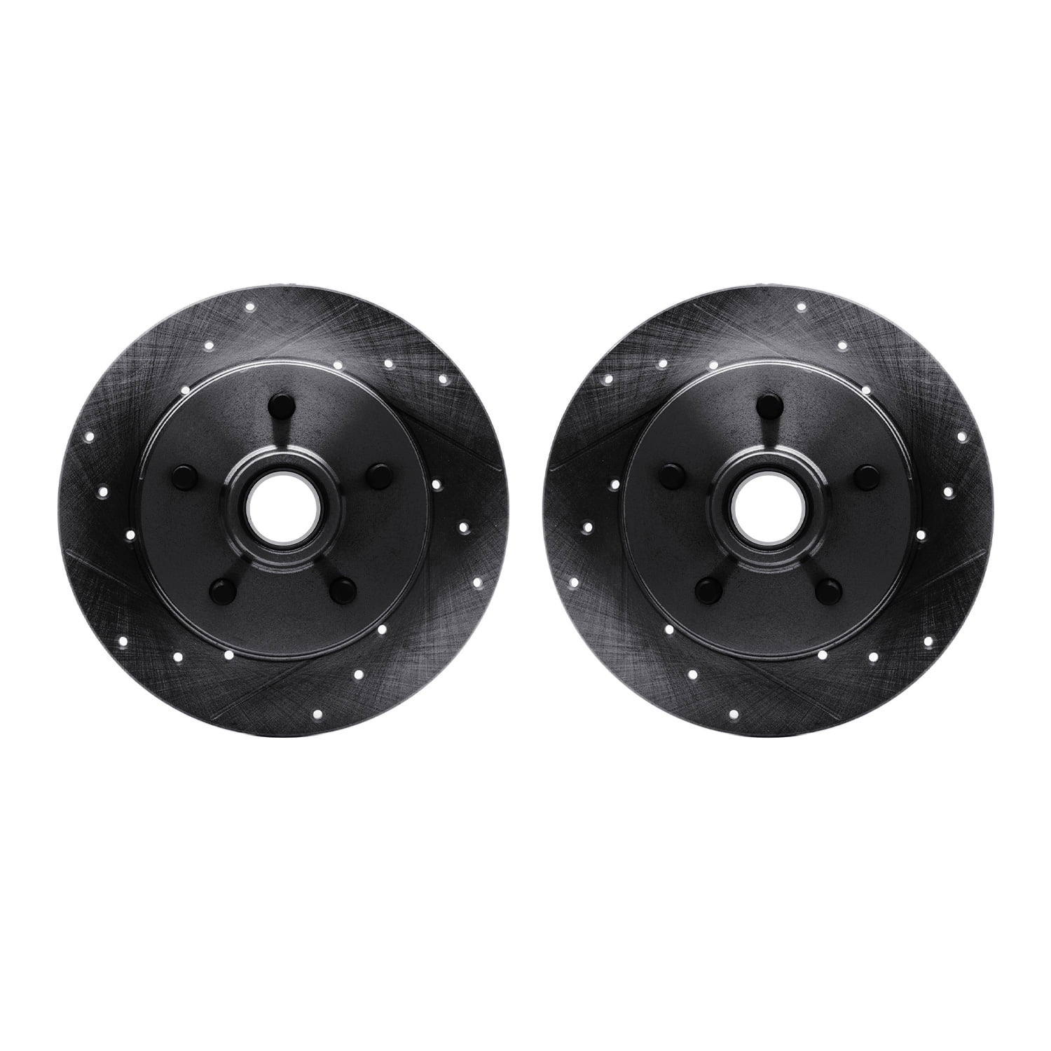 Dynamic Friction Company Front Brake Rotors-Drilled and Slotted-Black 8002-48015