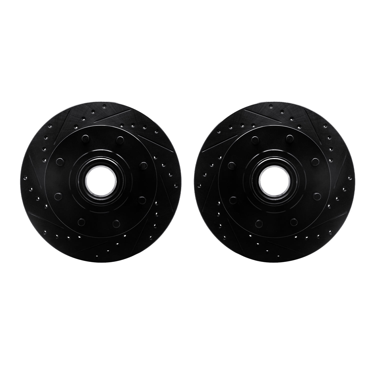 Dynamic Friction Company Front Brake Rotors-Drilled and Slotted-Black 8002-48018
