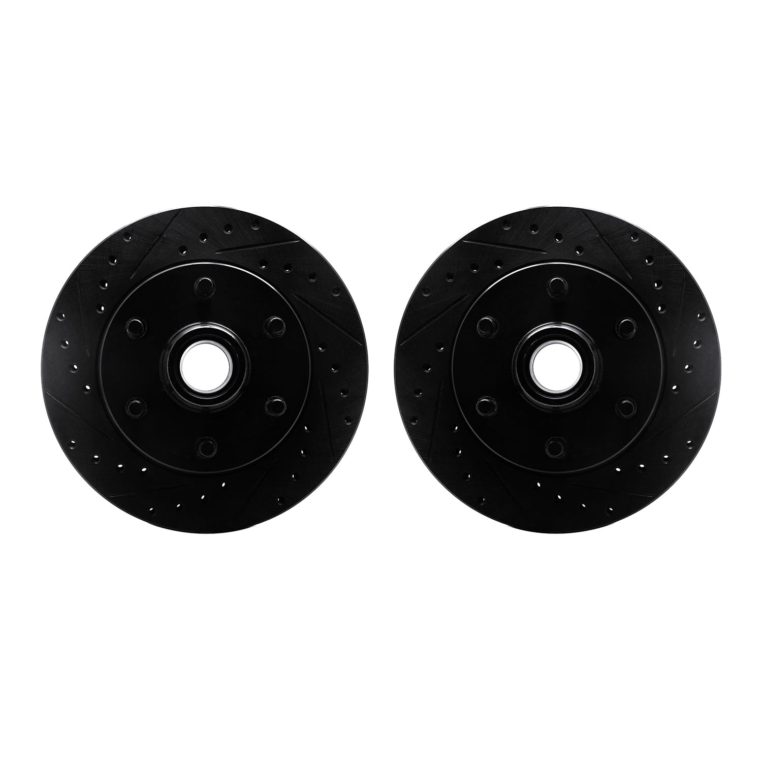 Dynamic Friction Company Front Brake Rotors-Drilled and Slotted-Black 8002-48022