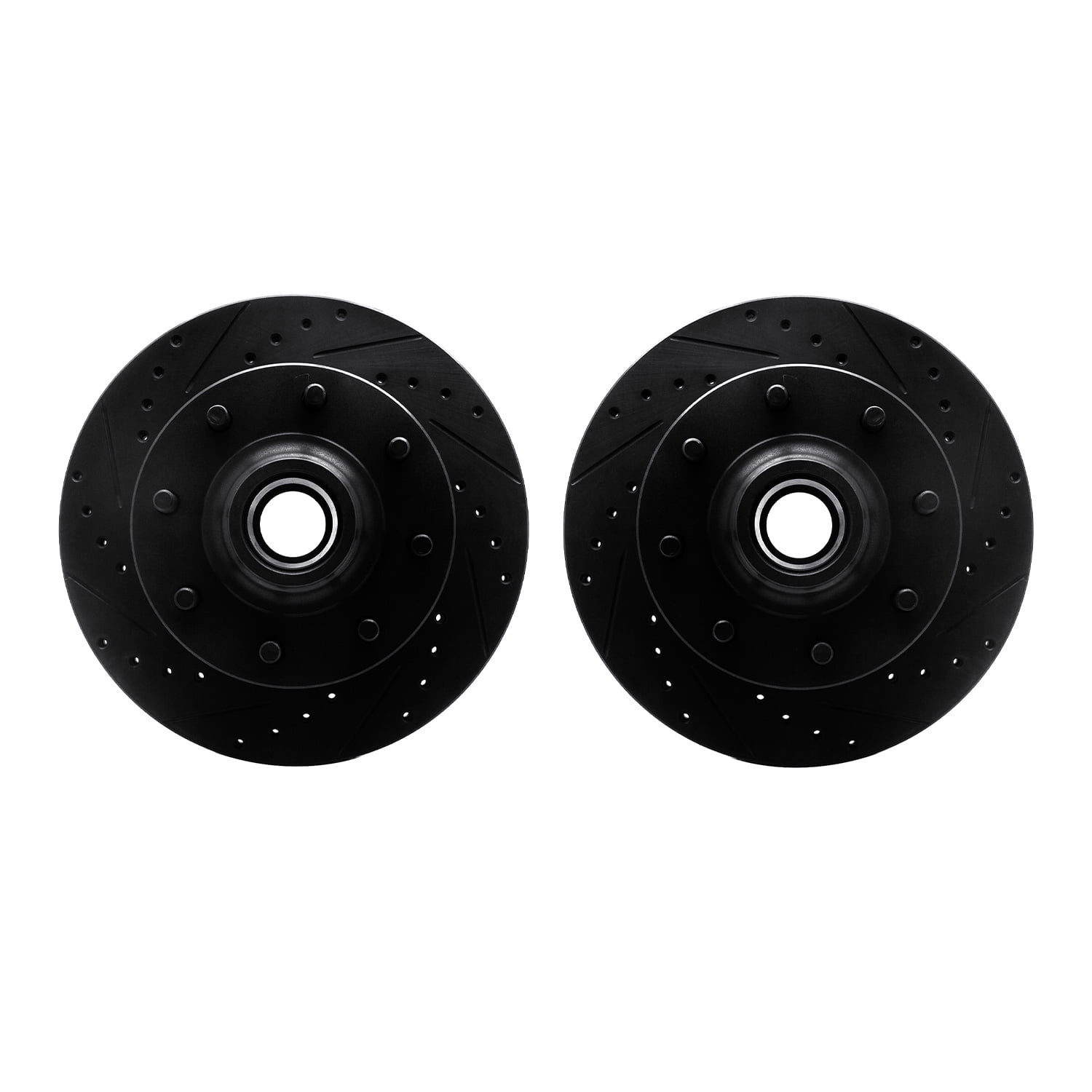 Dynamic Friction Company Front Brake Rotors-Drilled and Slotted-Black 8002-48035