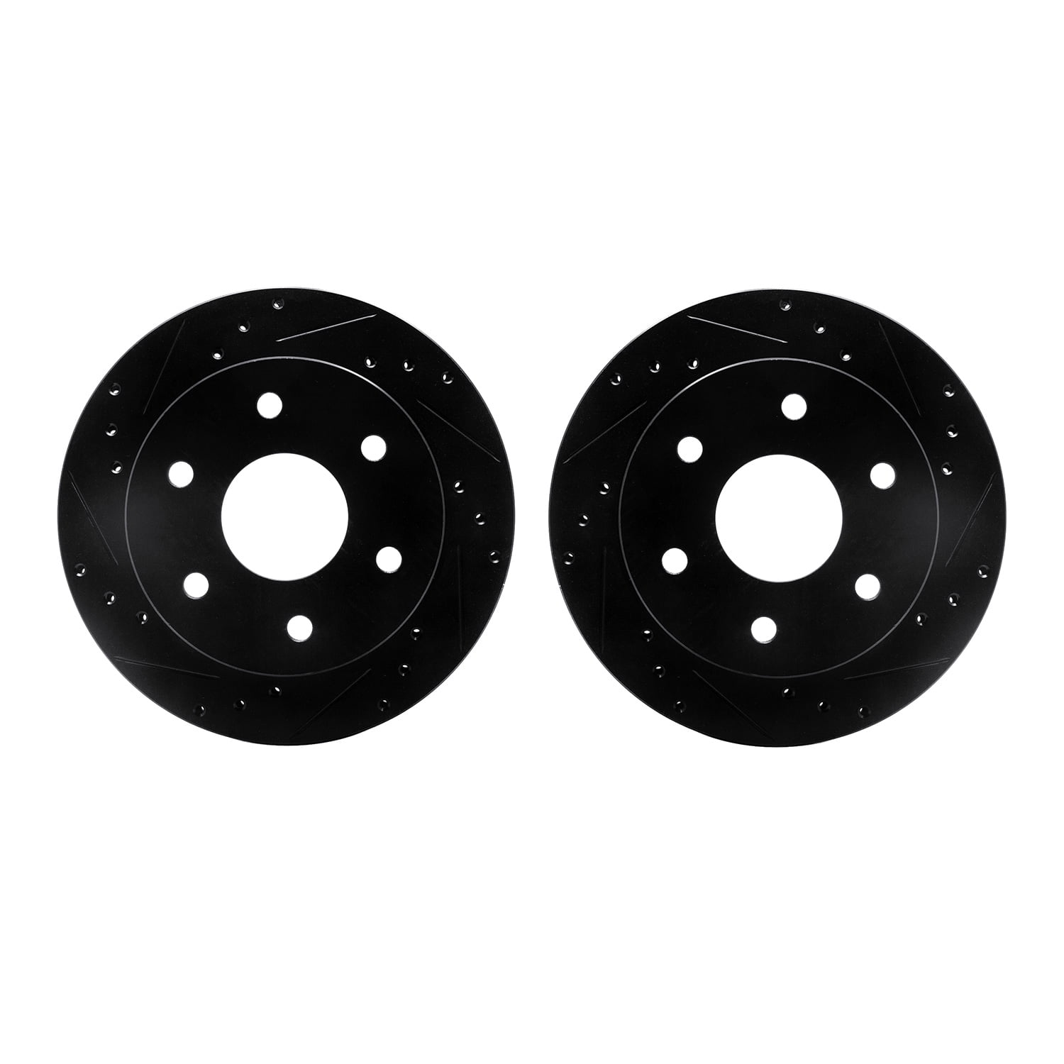 Dynamic Friction Company Front Brake Rotors-Drilled and Slotted-Black 8002-48042