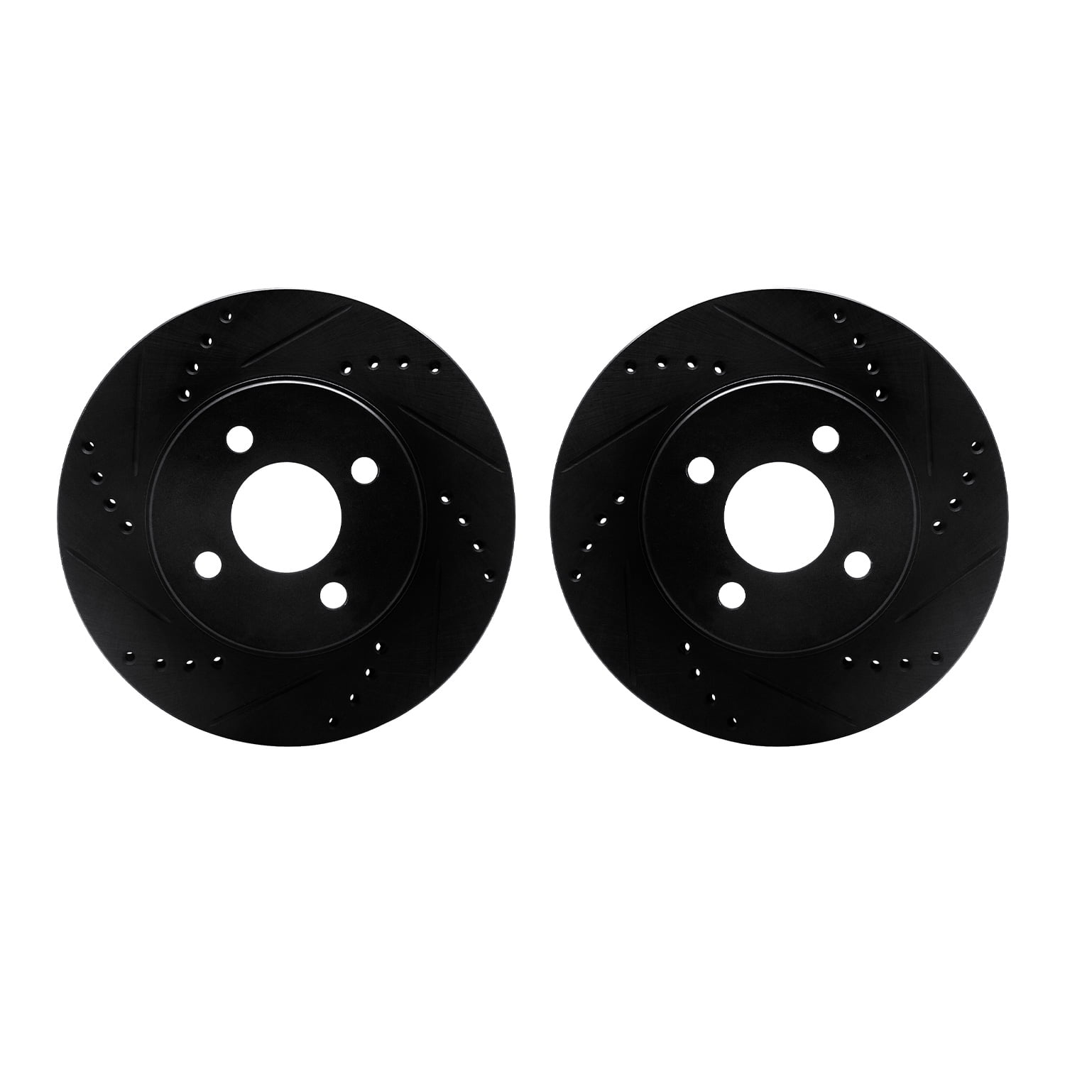 Dynamic Friction Company Front Brake Rotors-Drilled and Slotted-Black 8002-53001