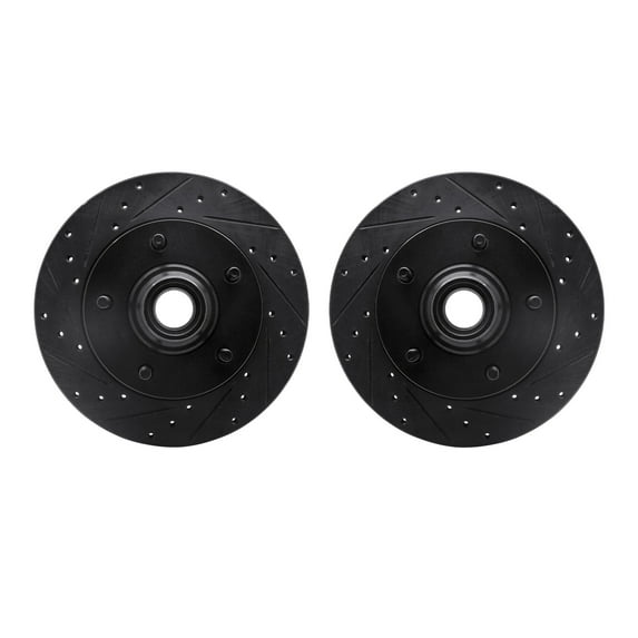 Dynamic Friction Company Front Brake Rotors-Drilled and Slotted-Black 8002-54027