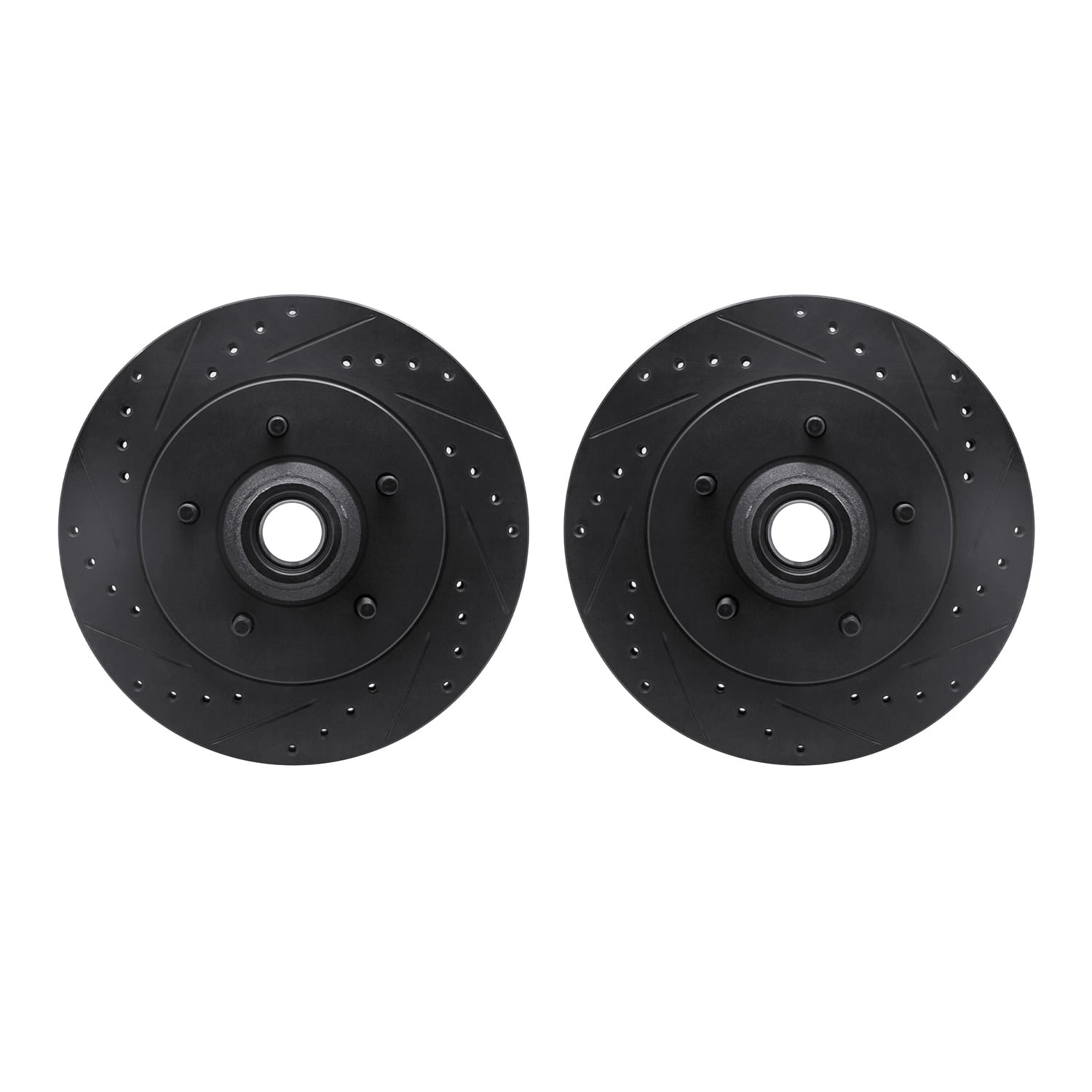 Dynamic Friction Company Front Brake Rotors-Drilled and Slotted-Black 8002-54067