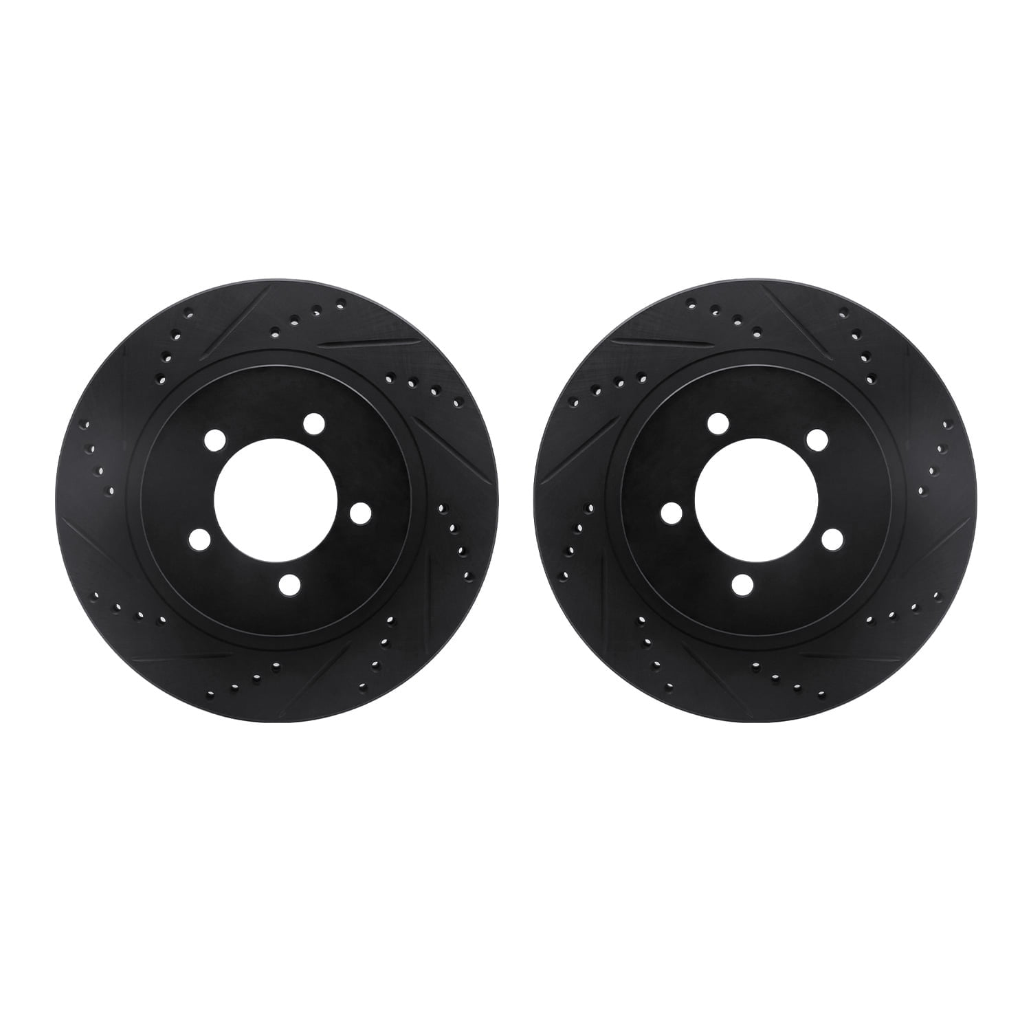 Dynamic Friction Company Front Brake Rotors-Drilled and Slotted-Black 8002-54077