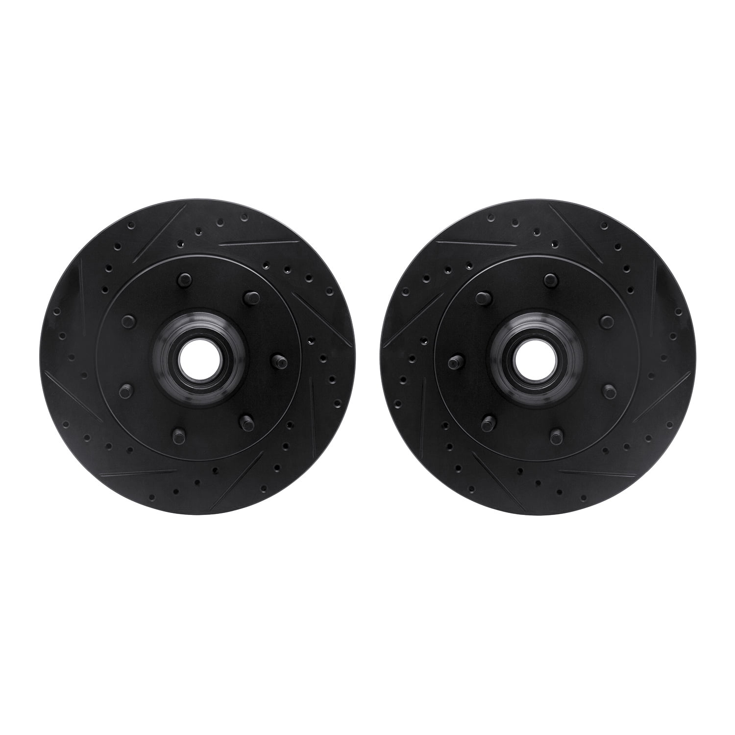 Dynamic Friction Company Front Brake Rotors-Drilled and Slotted-Black 8002-54088