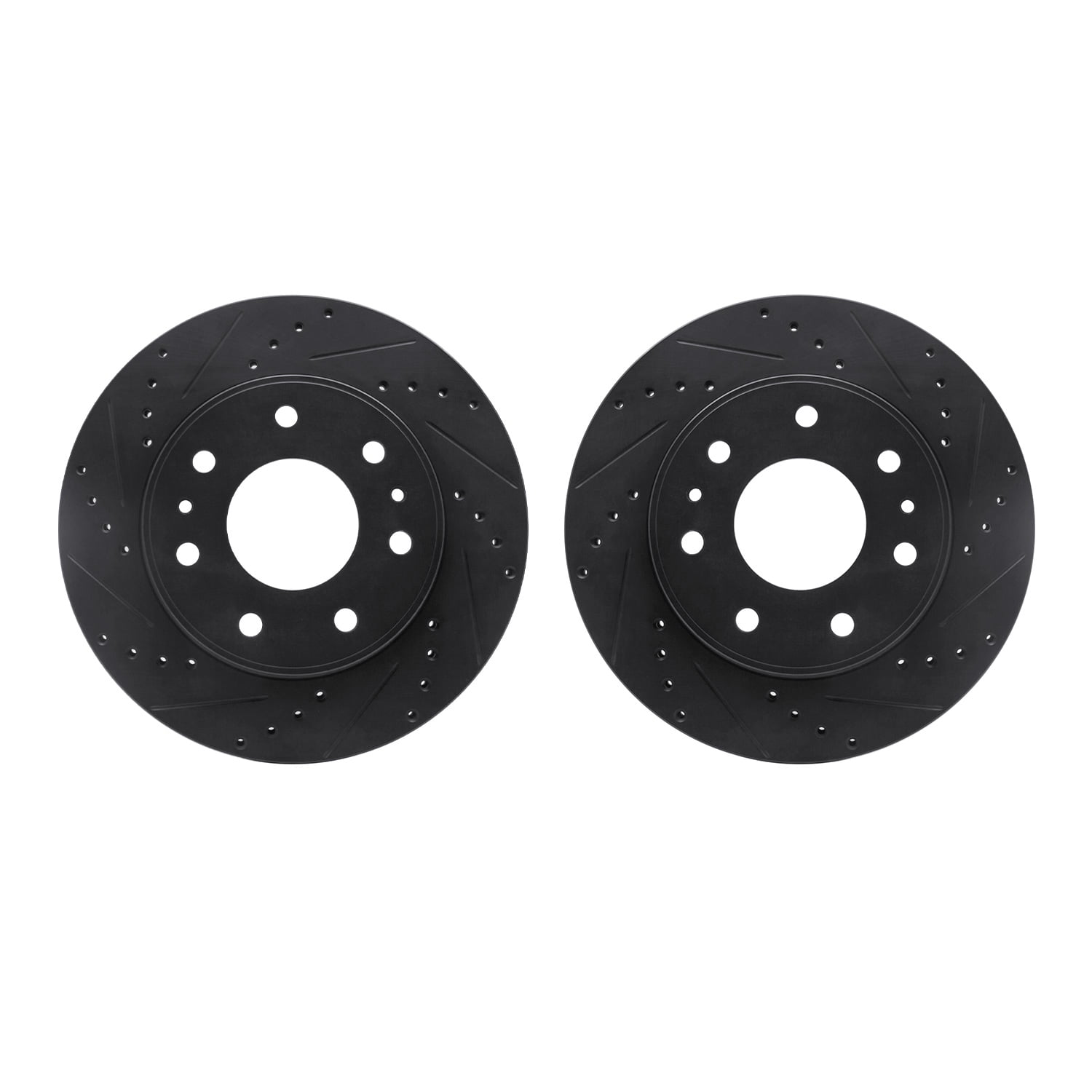 Dynamic Friction Company Front Brake Rotors-Drilled and Slotted-Black 8002-54092