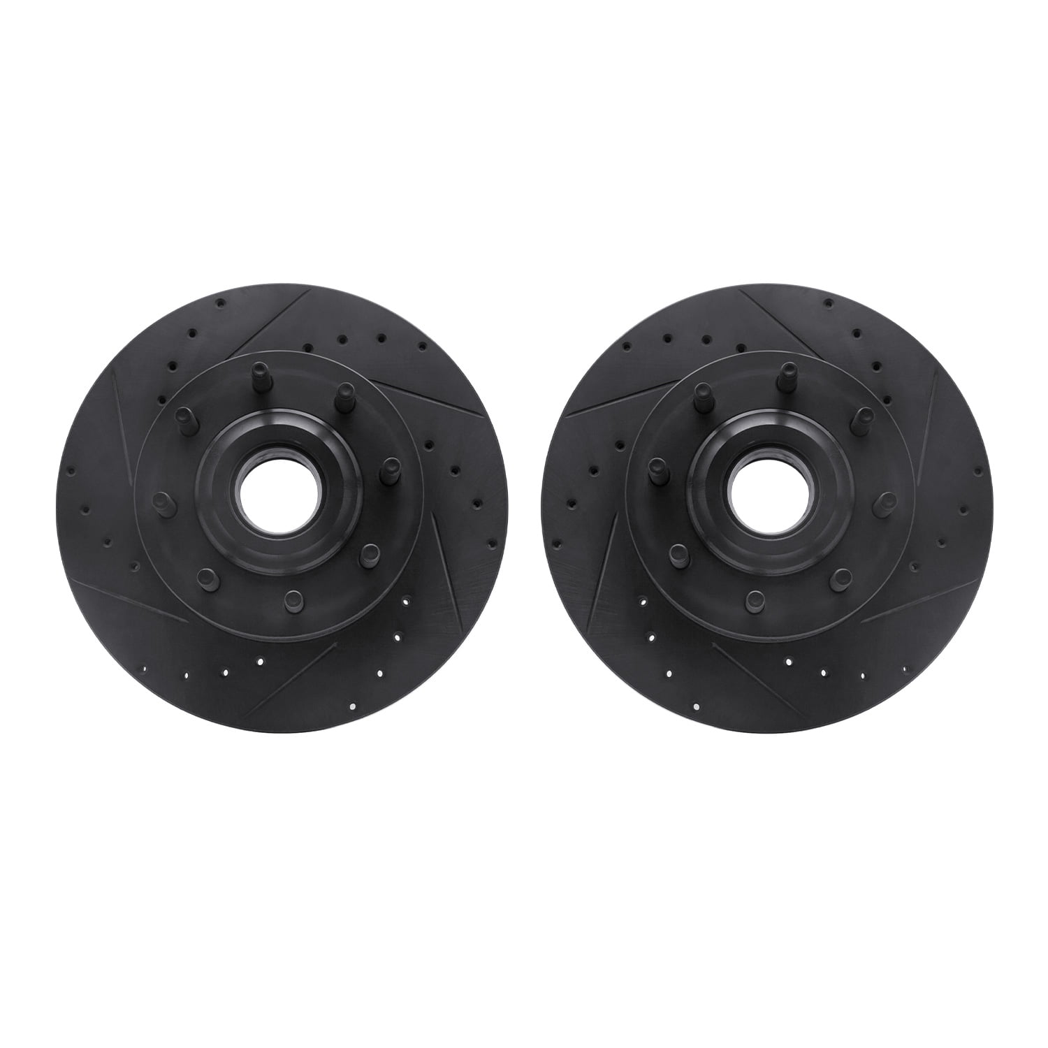Dynamic Friction Company Front Brake Rotors-Drilled and Slotted-Black 8002-54110