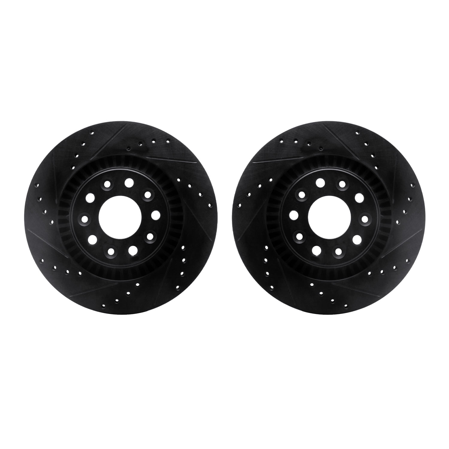 Dynamic Friction Company Front Brake Rotors-Drilled and Slotted-Black 8002-54134
