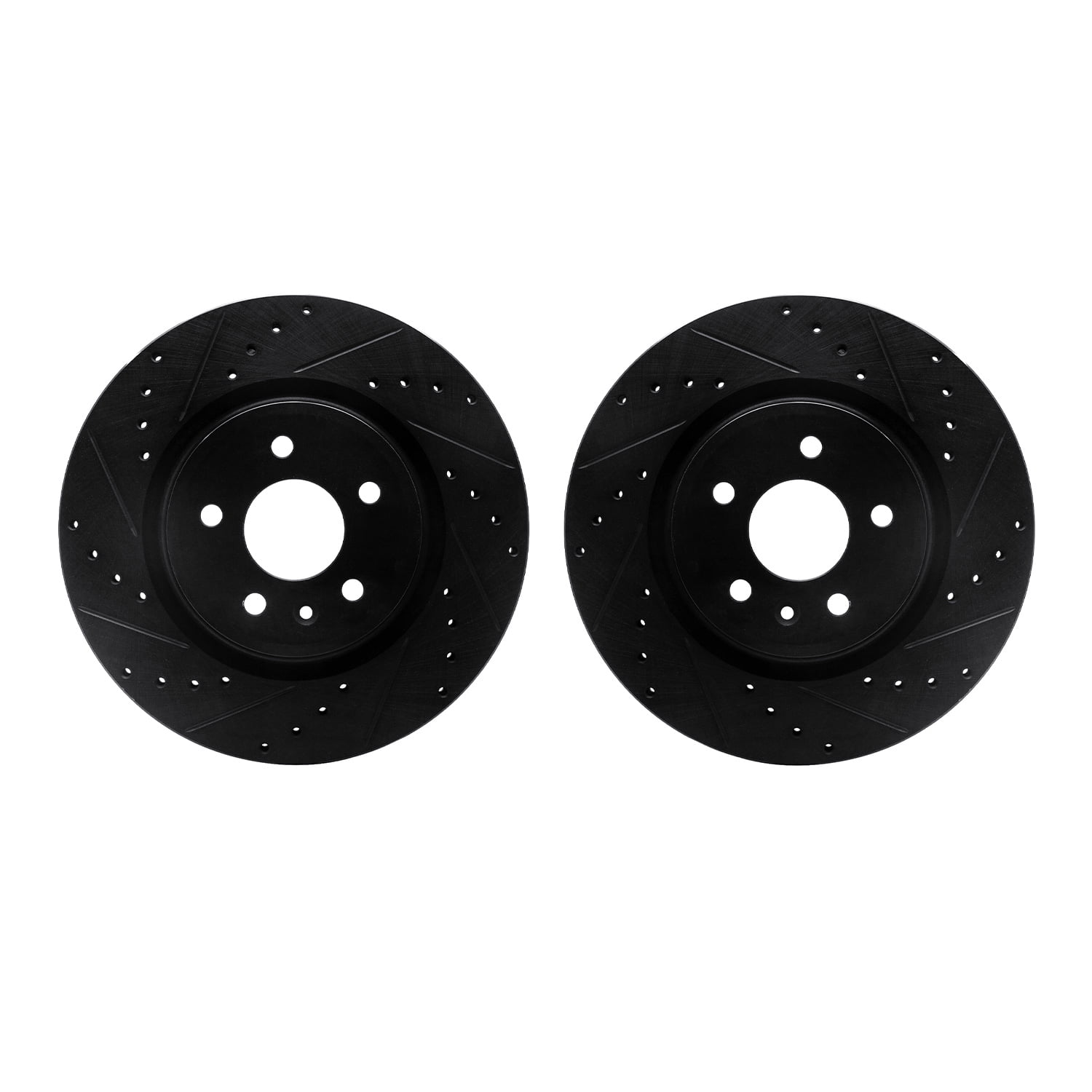 Dynamic Friction Company Front Brake Rotors-Drilled and Slotted-Black 8002-54135