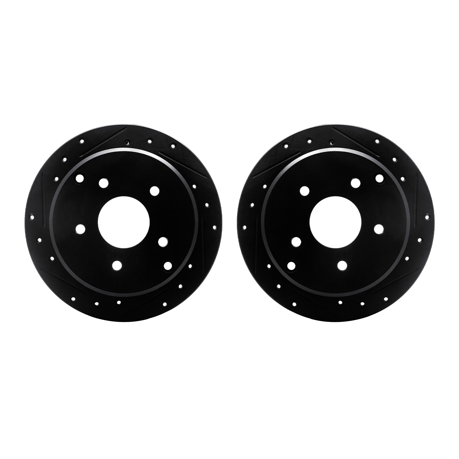 Dynamic Friction Company Front Brake Rotors-Drilled and Slotted-Black 8002-54145