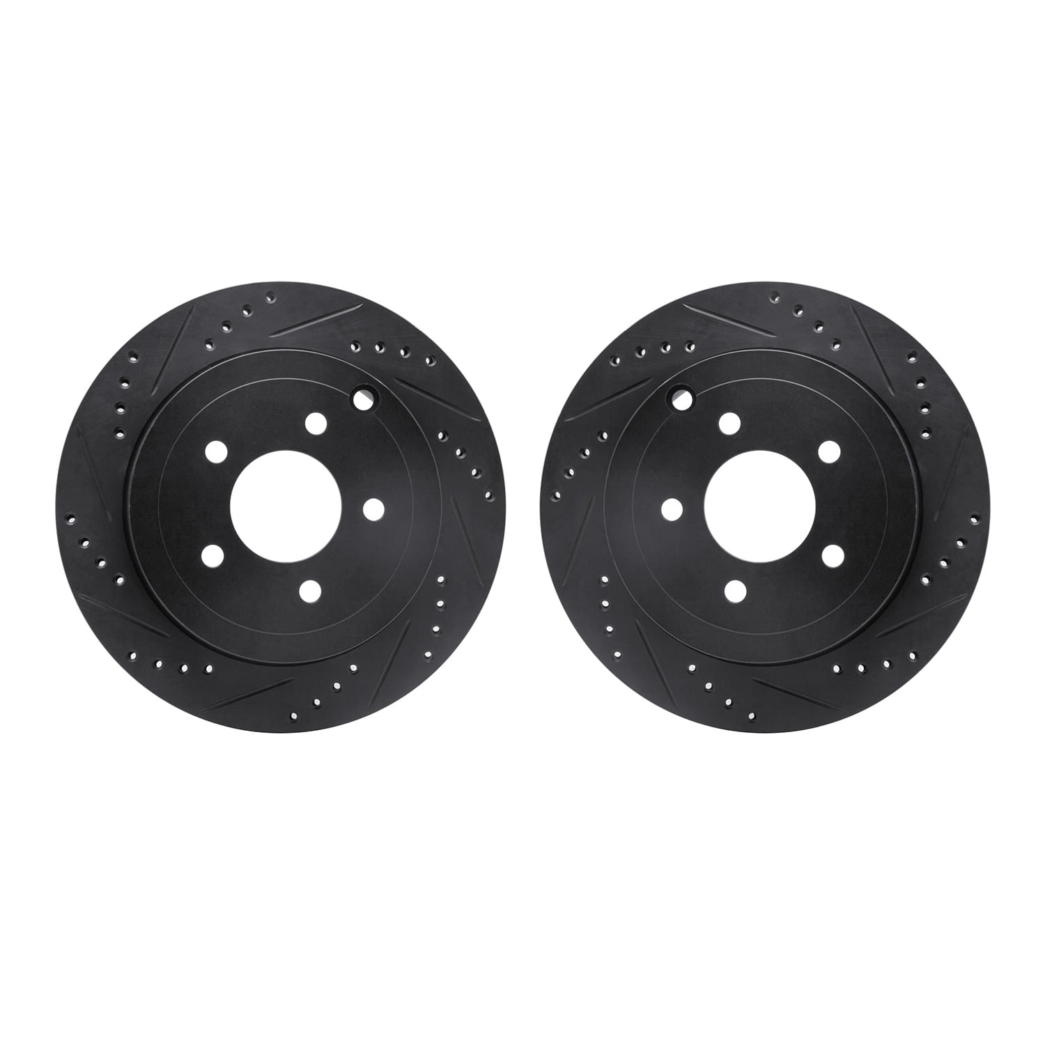 Dynamic Friction Company Front Brake Rotors-Drilled and Slotted-Black 8002-54163