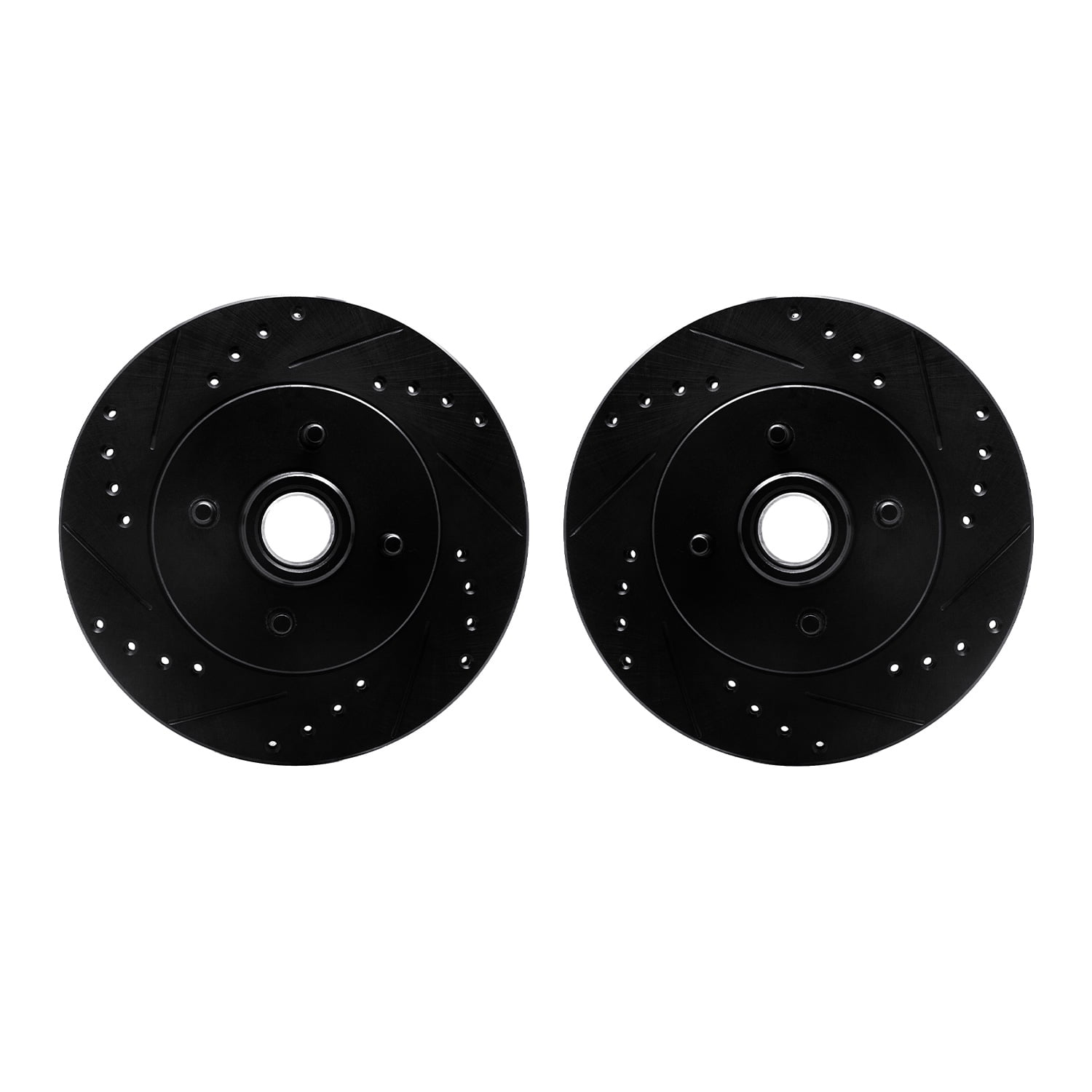 Dynamic Friction Company Front Brake Rotors-Drilled and Slotted-Black 8002-54174