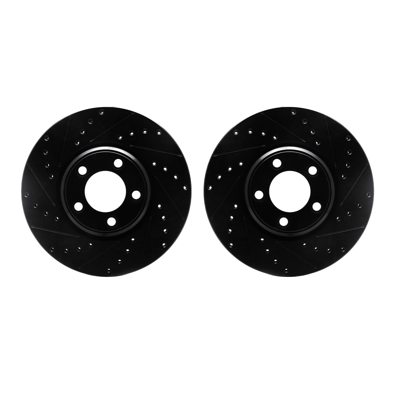 Dynamic Friction Company Front Brake Rotors-Drilled and Slotted-Black 8002-54176