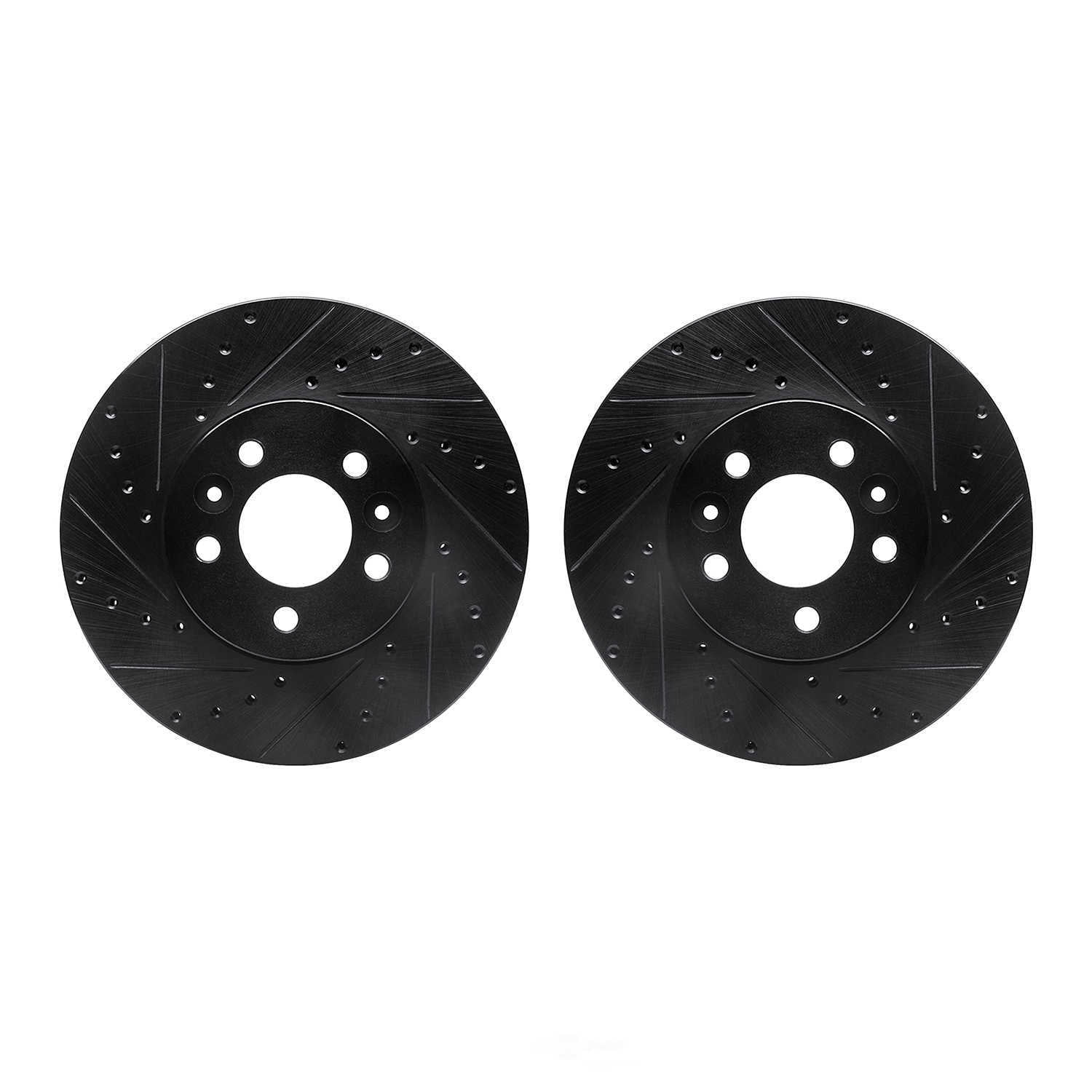 Dynamic Friction Company 8002-56008 DFC Brake Rotors - Drilled & Slotted - Black