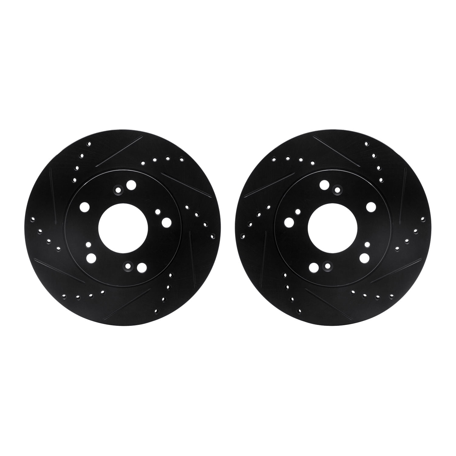 Dynamic Friction Company Front Brake Rotors-Drilled and Slotted-Black 8002-59007