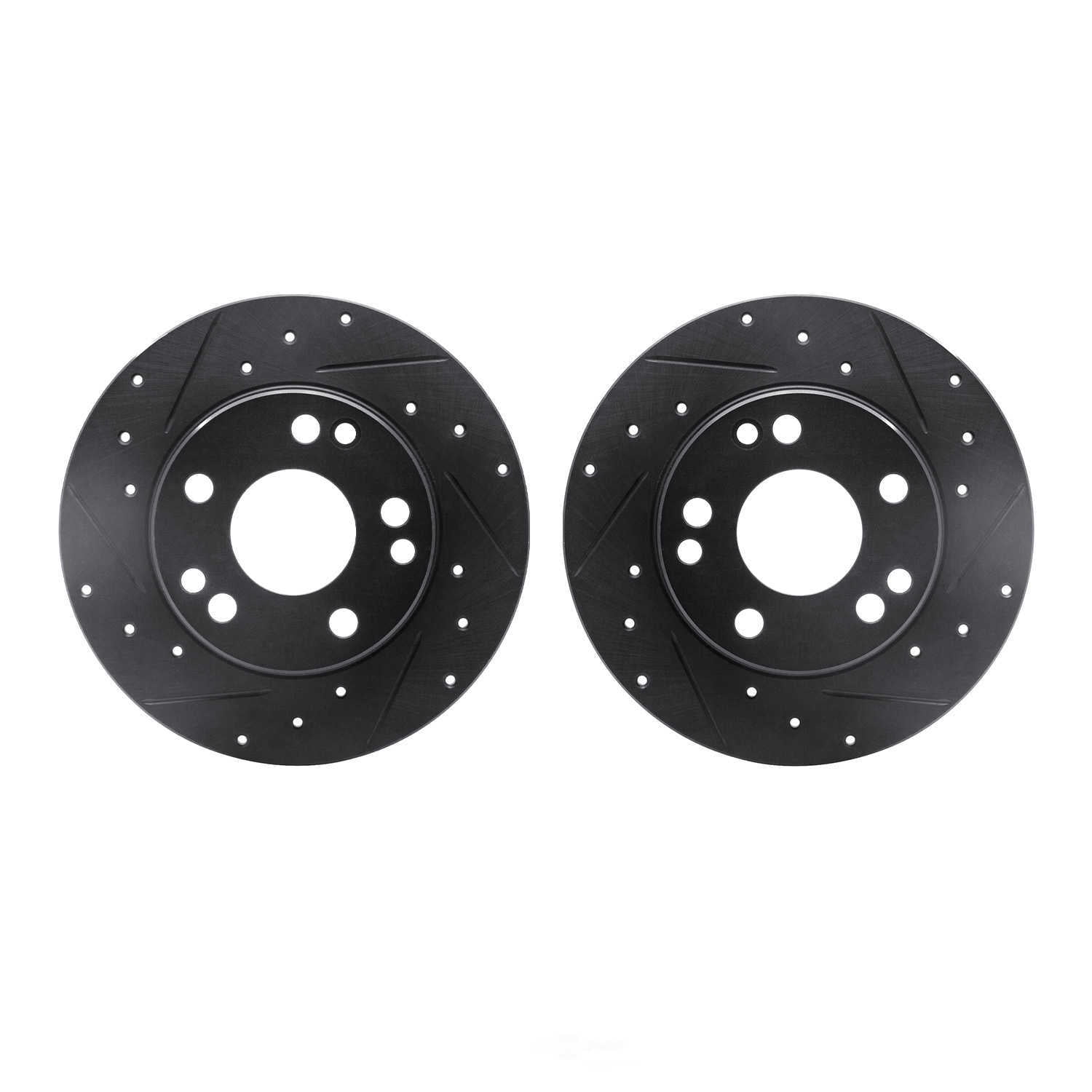Dynamic Friction Company 8002-63004 DFC Brake Rotors - Drilled & Slotted - Black