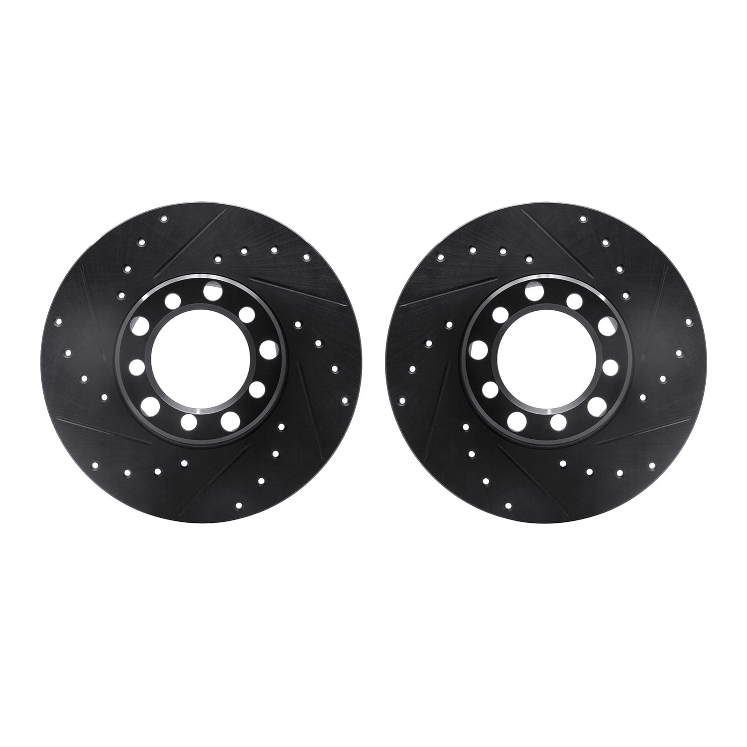 Dynamic Friction Company Front Brake Rotors-Drilled and Slotted-Black 8002-63008