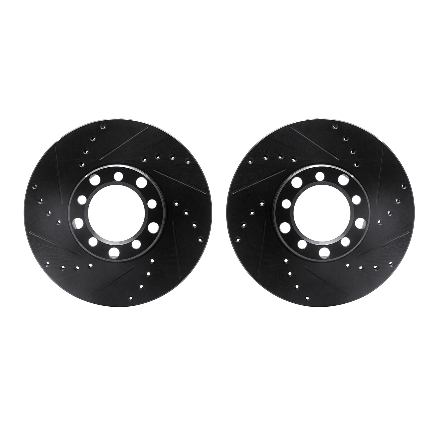 Dynamic Friction Company Front Brake Rotors-Drilled and Slotted-Black 8002-63015