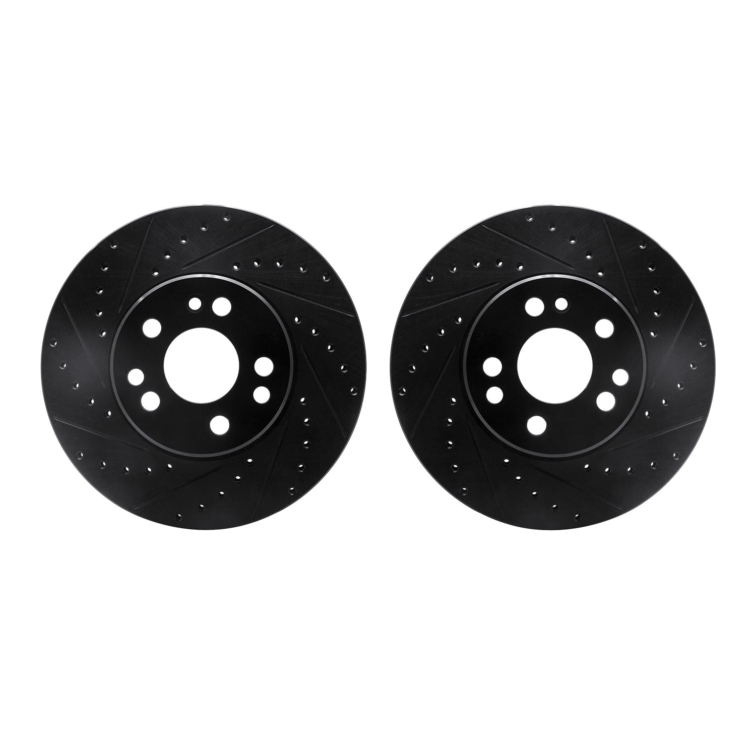 Dynamic Friction Company Front Brake Rotors-Drilled and Slotted-Black 8002-63017