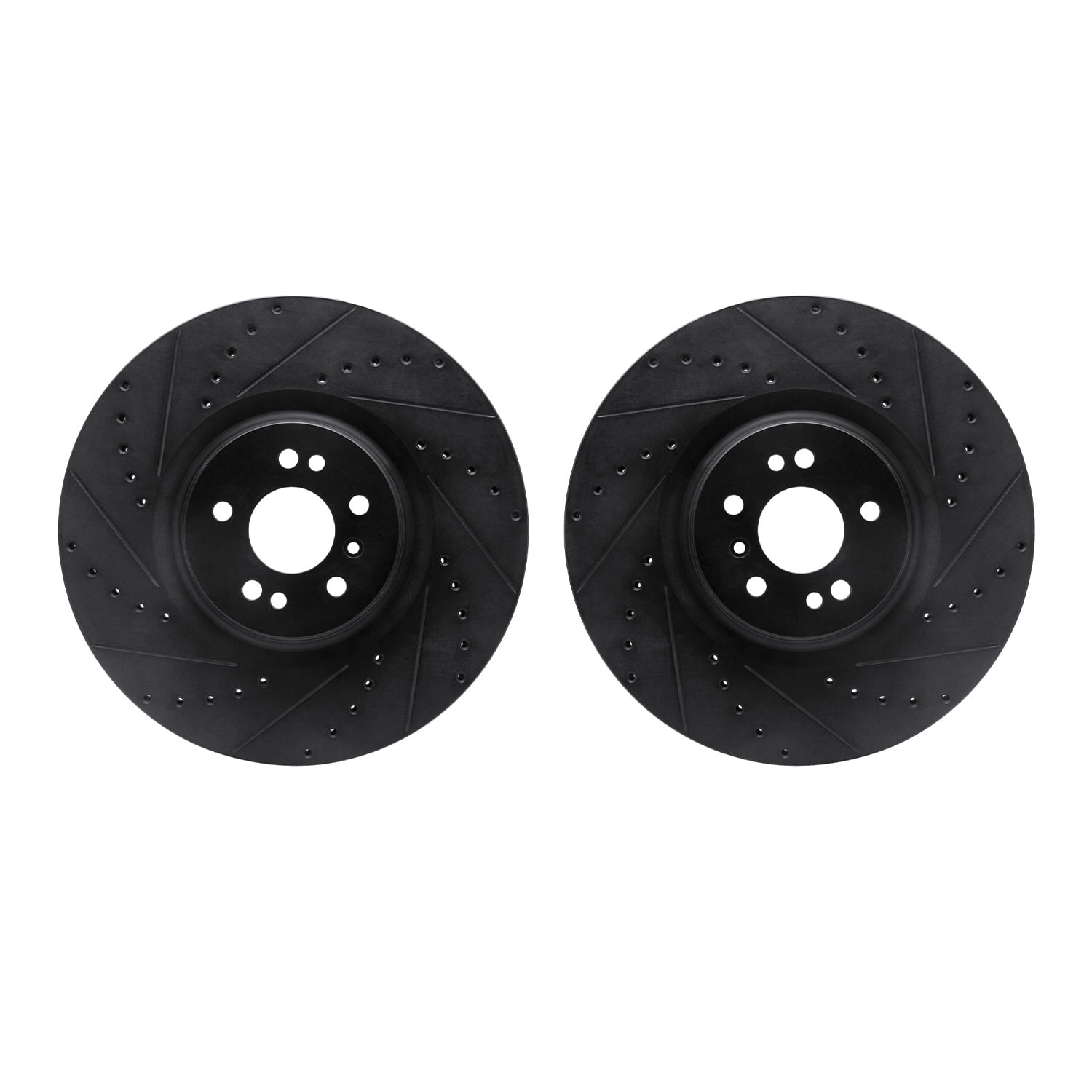 Dynamic Friction Company Front Brake Rotors-Drilled and Slotted-Black 8002-63064