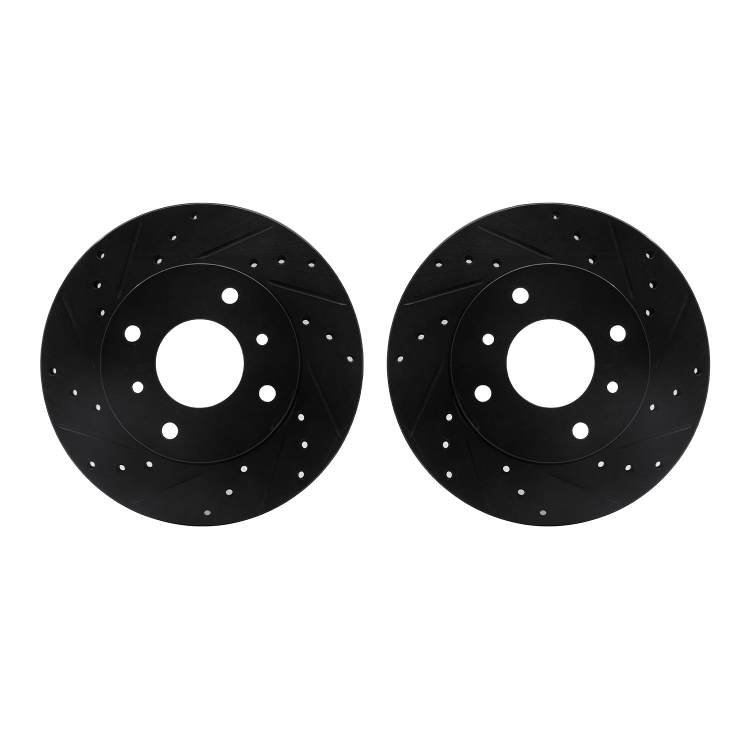 Dynamic Friction Company Front Brake Rotors-Drilled and Slotted-Black 8002-67002