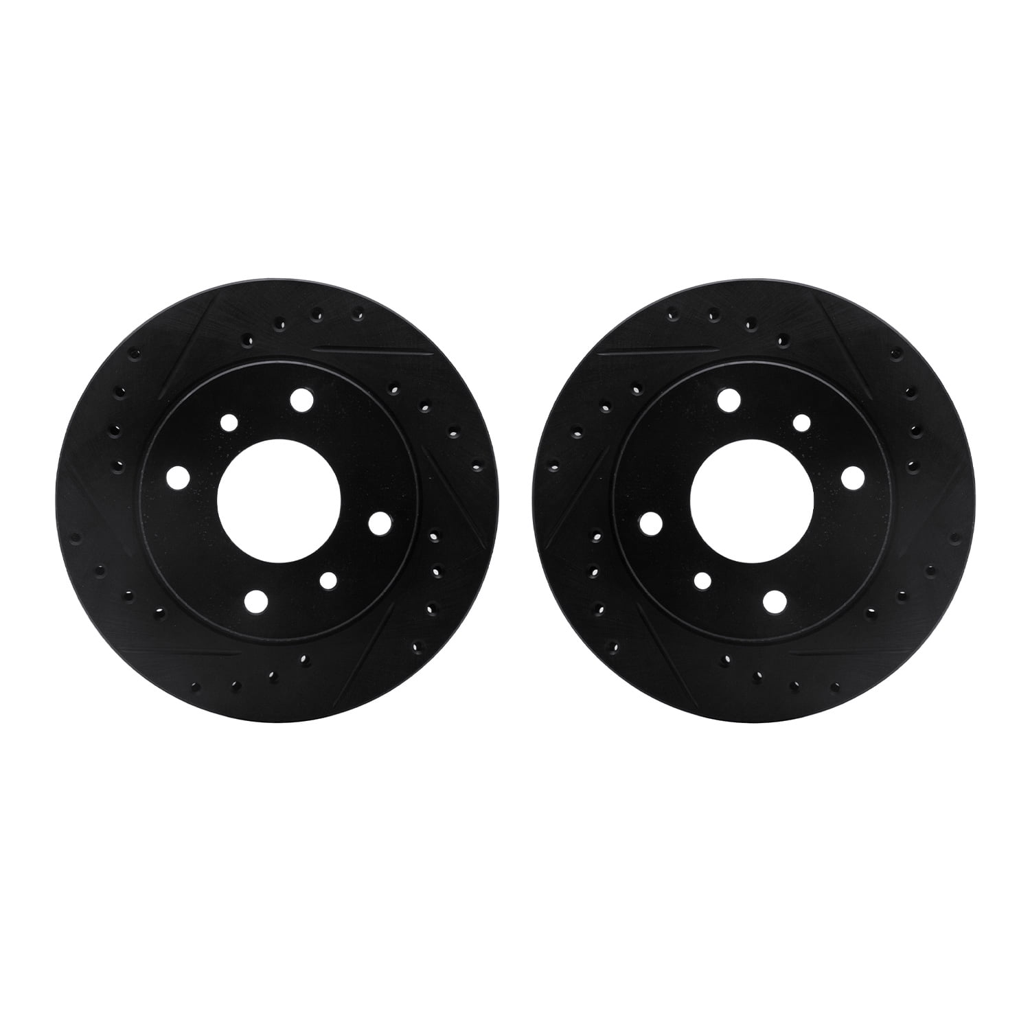 Dynamic Friction Company Front Brake Rotors-Drilled and Slotted-Black 8002-67023