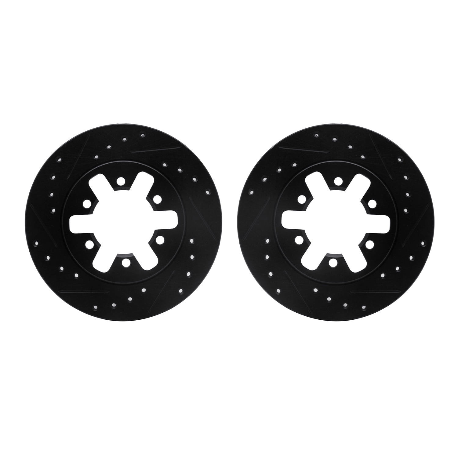 Dynamic Friction Company Front Brake Rotors-Drilled and Slotted-Black 8002-67038