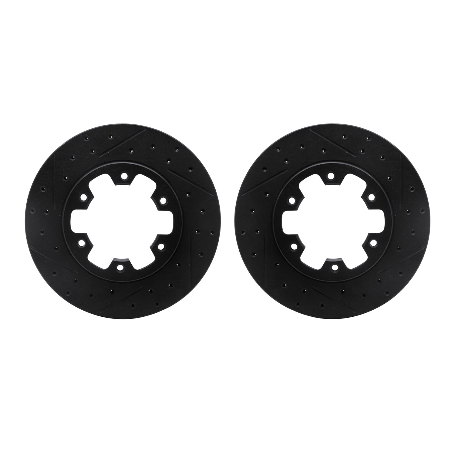 Dynamic Friction Company Front Brake Rotors-Drilled and Slotted-Black 8002-67042