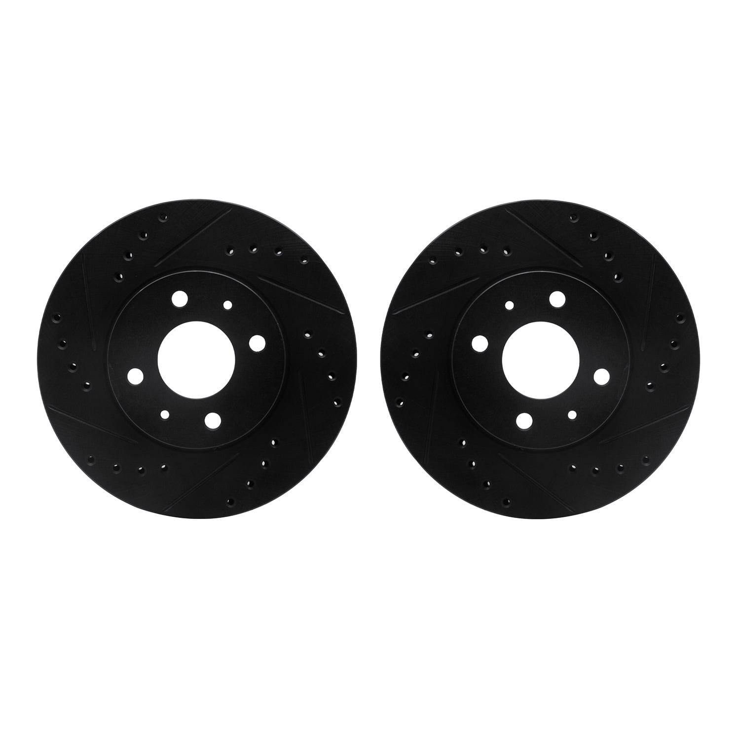 Dynamic Friction Company Front Brake Rotors-Drilled and Slotted-Black 8002-67062