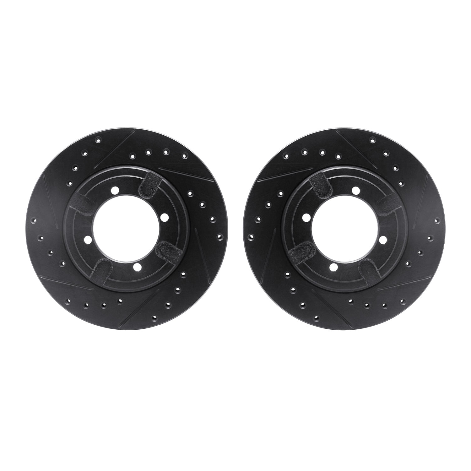 Dynamic Friction Company Front Brake Rotors-Drilled and Slotted-Black 8002-72008