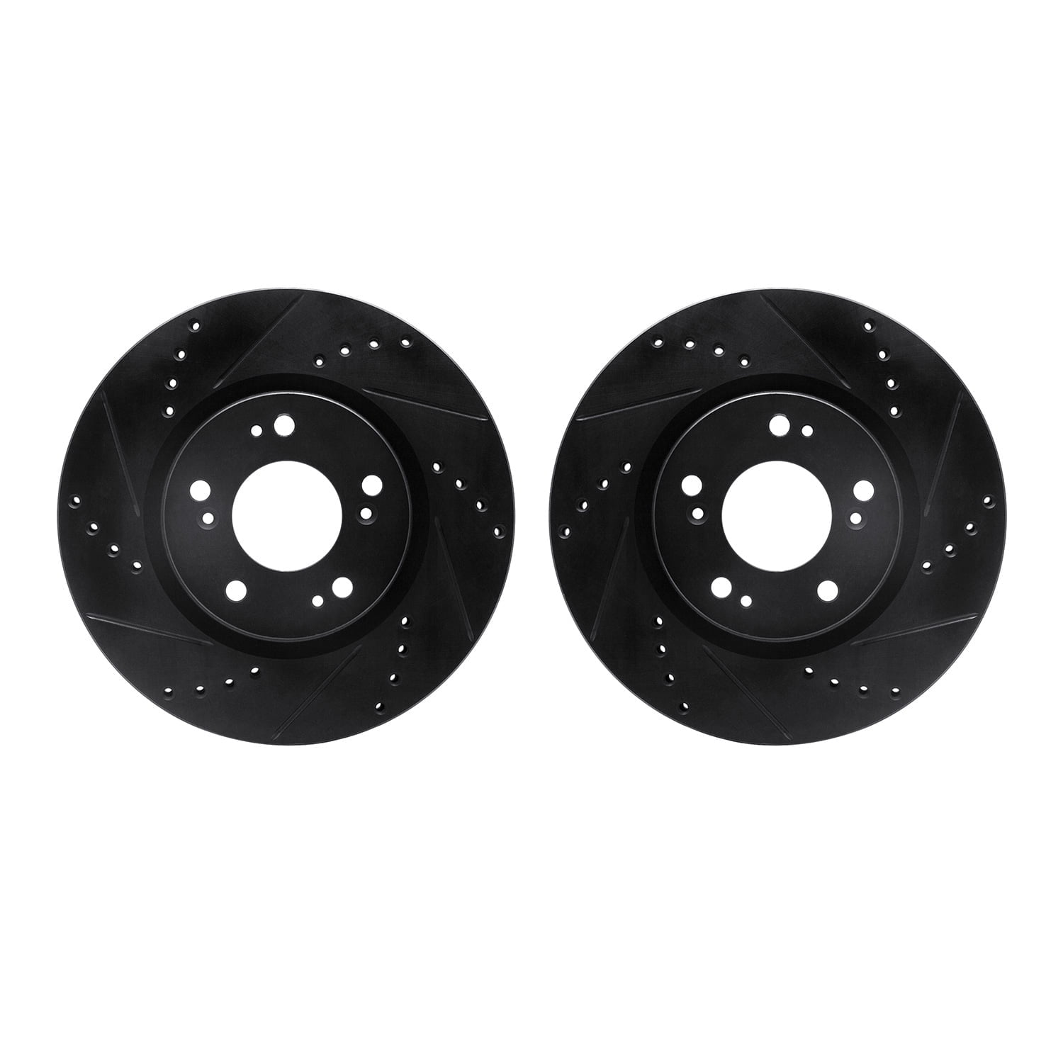 Dynamic Friction Company Front Brake Rotors-Drilled and Slotted-Black 8002-72023