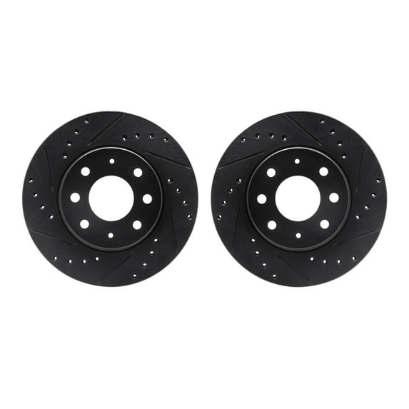 Dynamic Friction Company Front Brake Rotors-Drilled and Slotted-Black 8002-72026