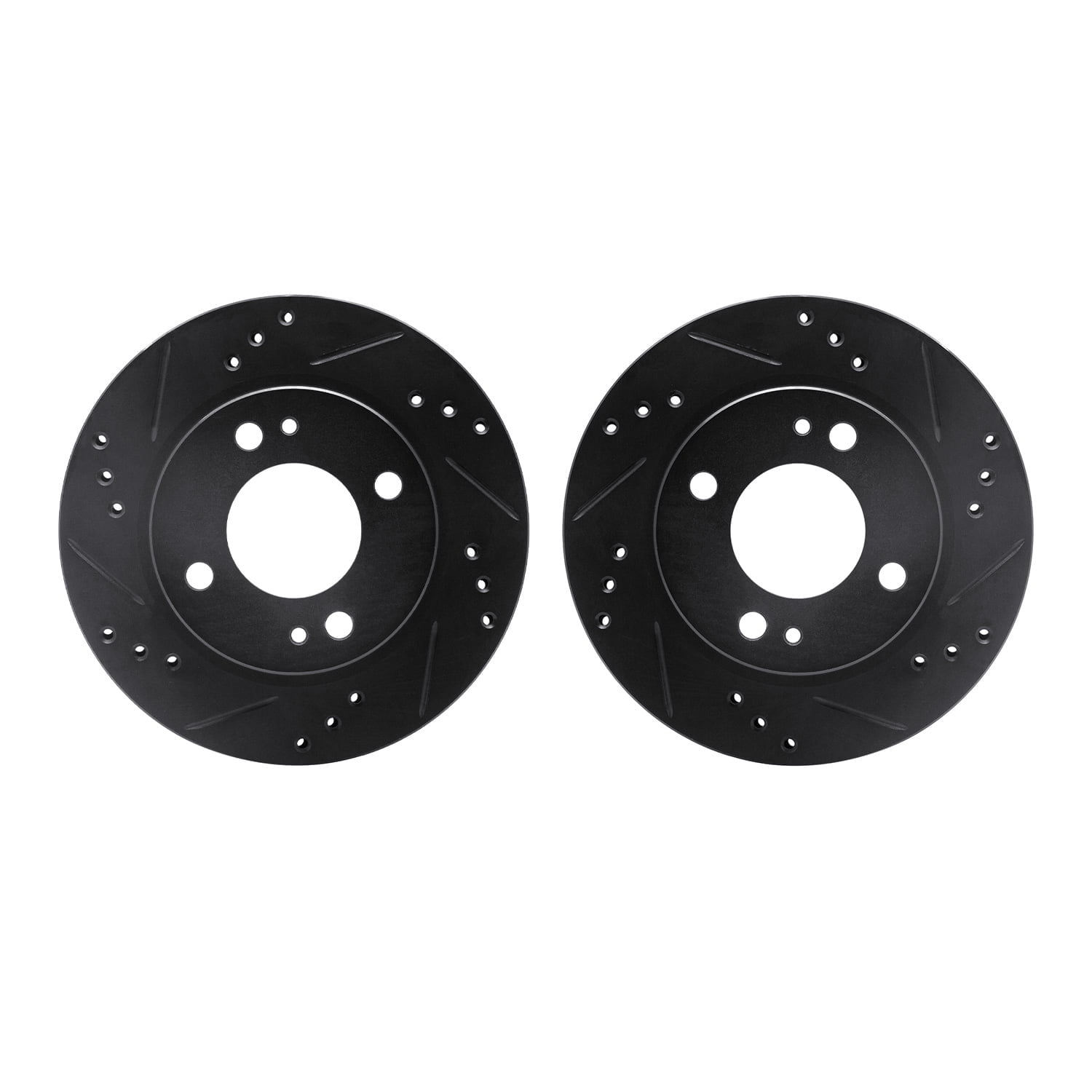 Dynamic Friction Company Front Brake Rotors-Drilled and Slotted-Black 8002-72034