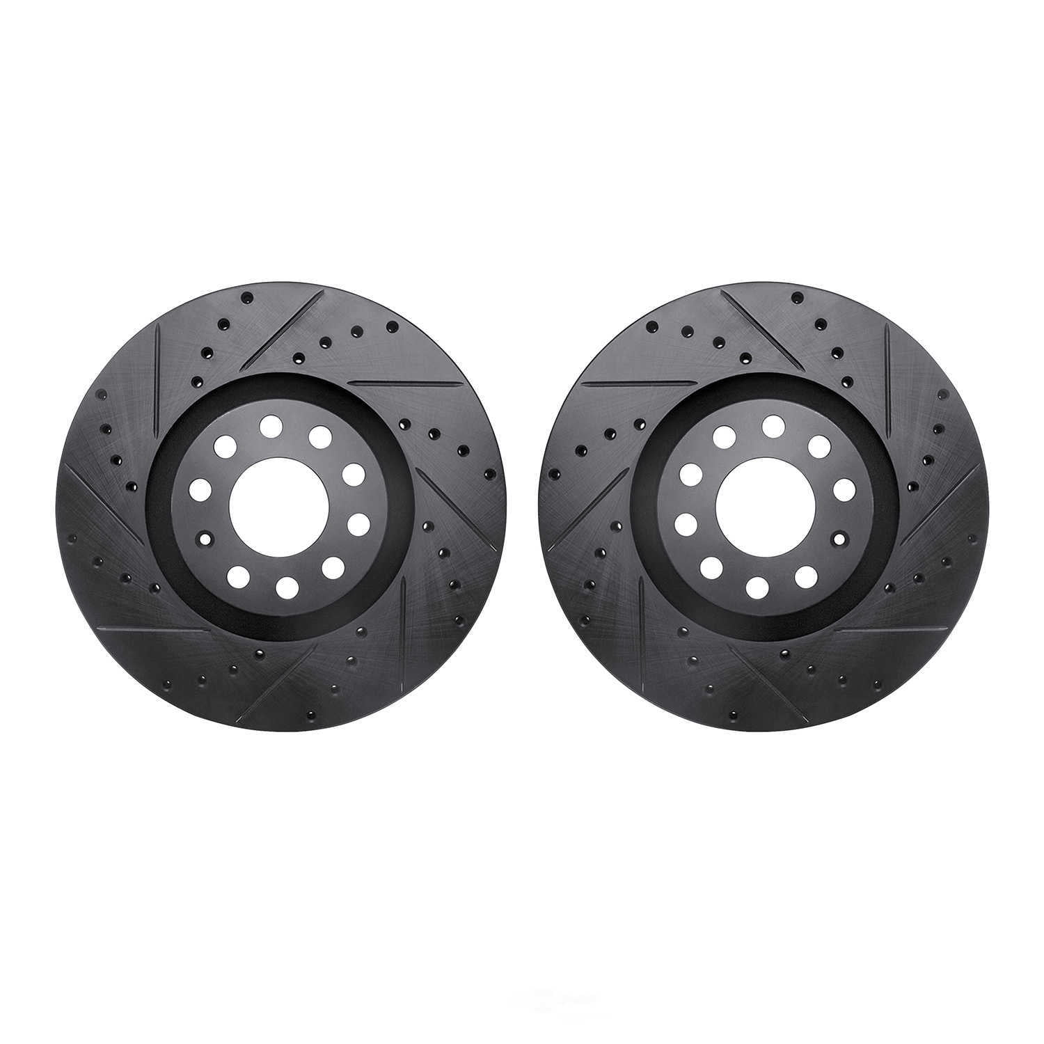 Dynamic Friction Company 8002-73009 DFC Brake Rotors - Drilled & Slotted - Black