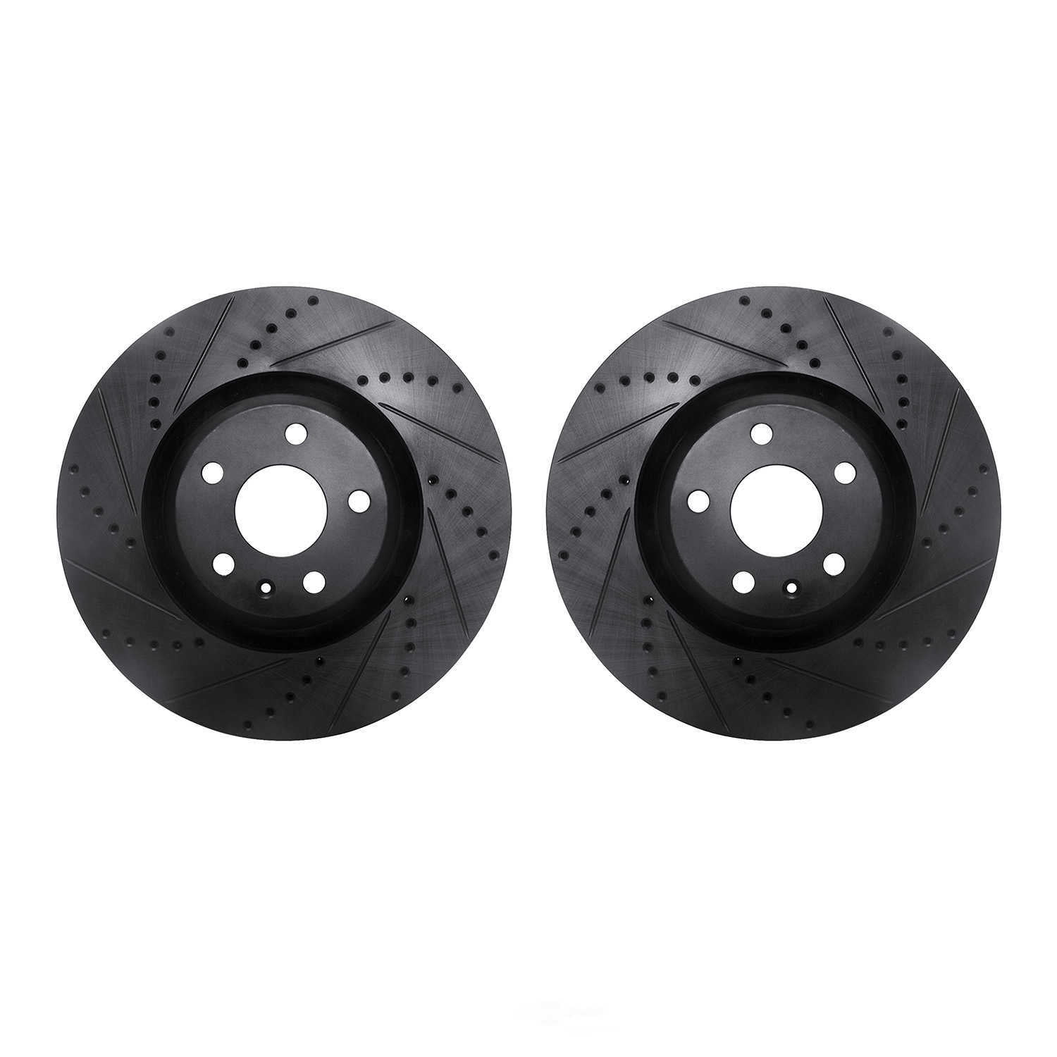 Dynamic Friction Company 8002-73036 DFC Brake Rotors - Drilled & Slotted - Black