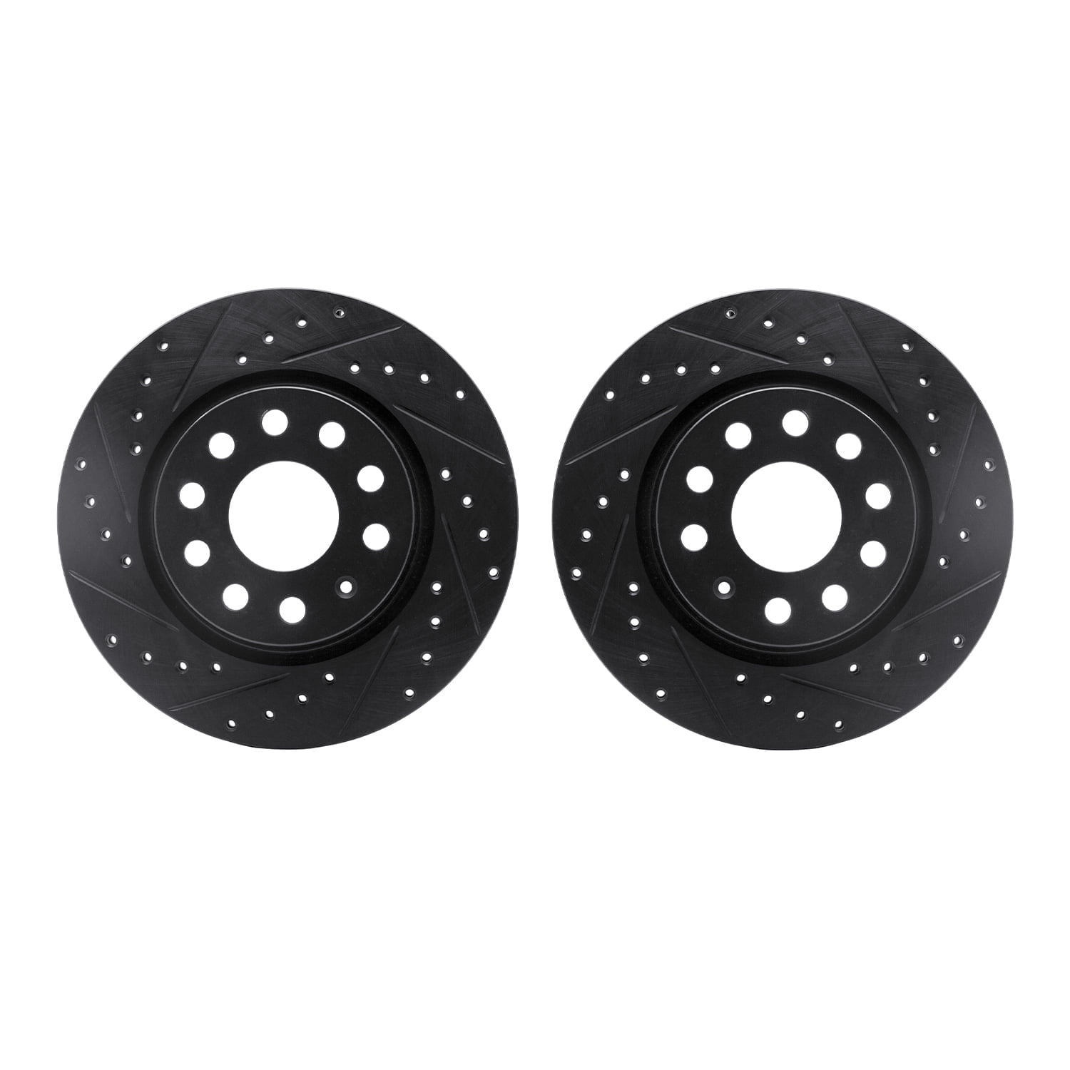 Dynamic Friction Company Front Brake Rotors-Drilled and Slotted-Black 8002-74018