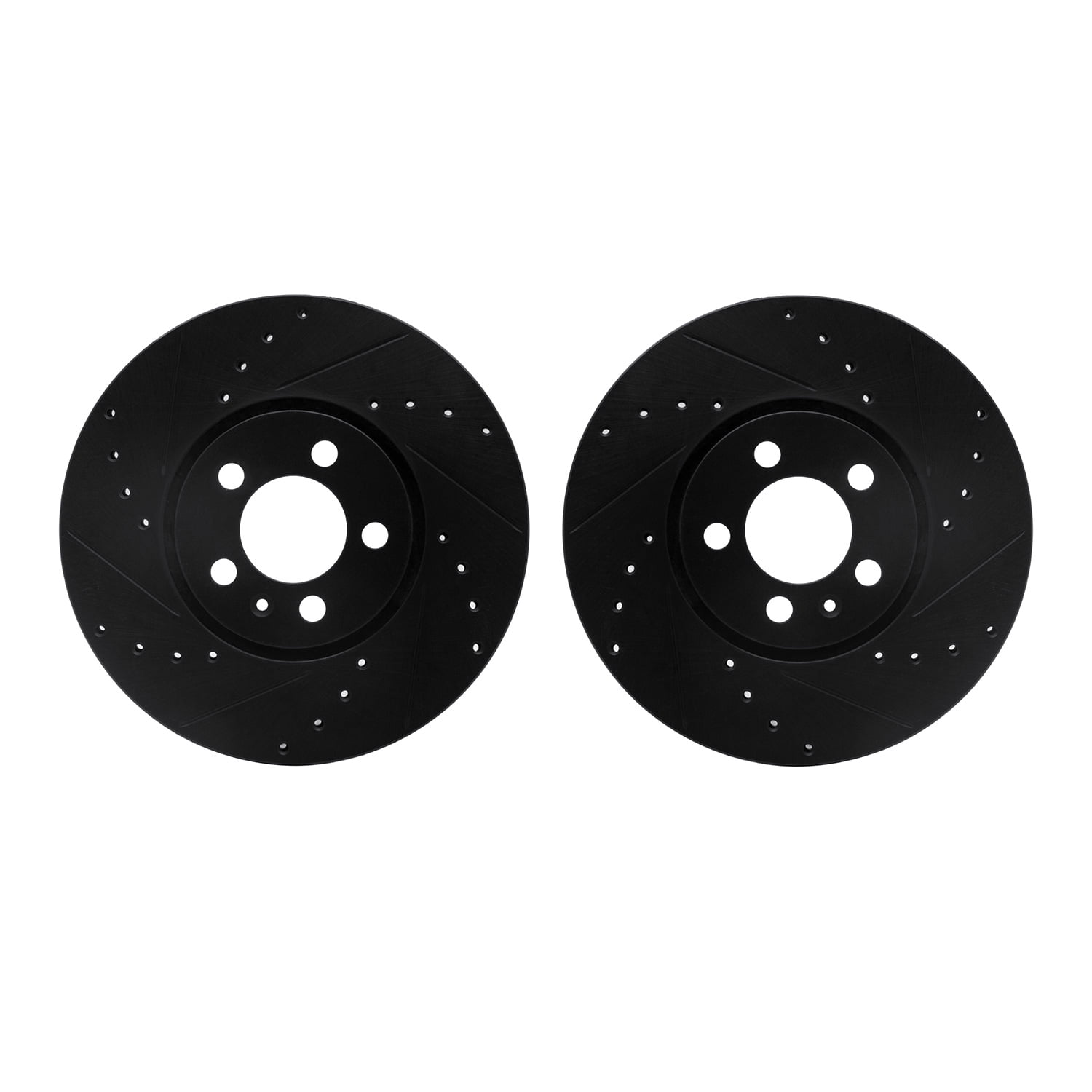 Dynamic Friction Company Front Brake Rotors-Drilled and Slotted-Black 8002-74028