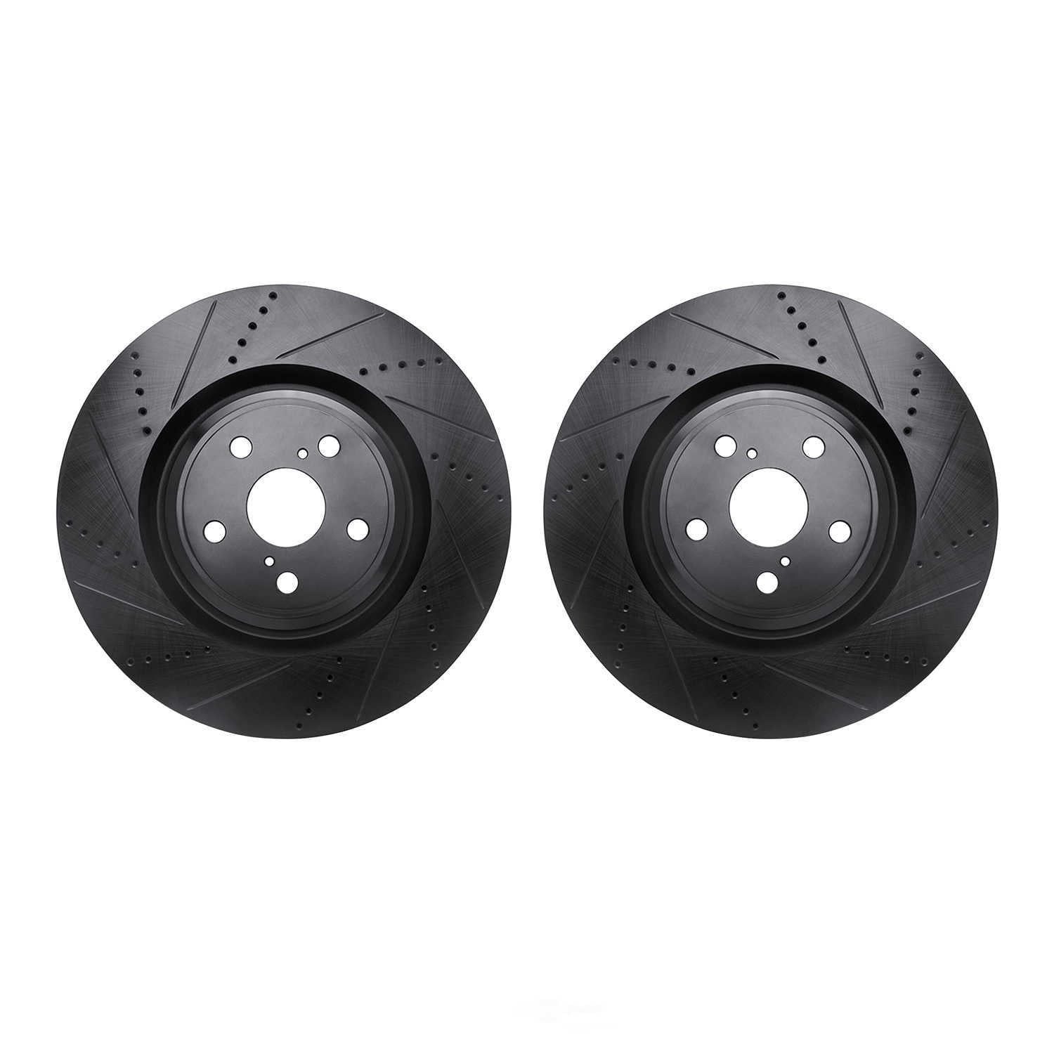 Dynamic Friction Company 8002-75017 DFC Brake Rotors - Drilled & Slotted - Black
