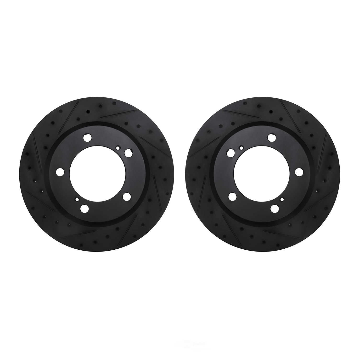 Dynamic Friction Company 8002-76017 DFC Brake Rotors - Drilled & Slotted - Black